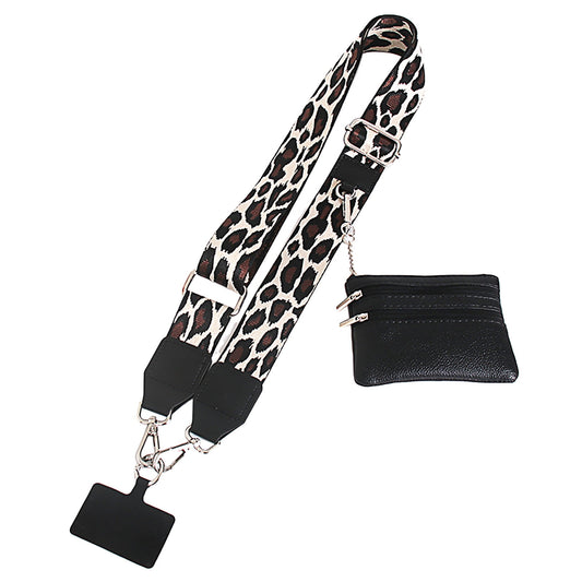 Phone Strap with Zippered Pouch, 2024 New Clip and Go Strap for Phone with Wallet Crossbody, Cross Body Phone String with Zipper Wallet Pouch, Adjustable Phone Strap Crossbody One Size B-2