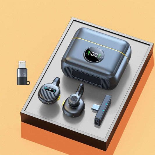 Wireless Lavalier Microphone Mini Clip On Mic with Charging Case, Battery, Noise Canceling Lapel Microphone for Video Recording Vlogging