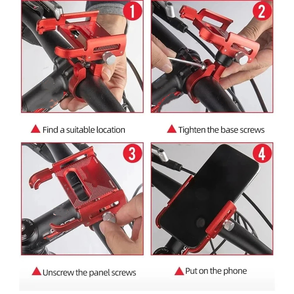 P30 aluminum alloy Bike Phone Holder for 3.5" to 7.5" Device Bicycle Phone Stand Scooter Moto Mount Support Handlebar Clips
