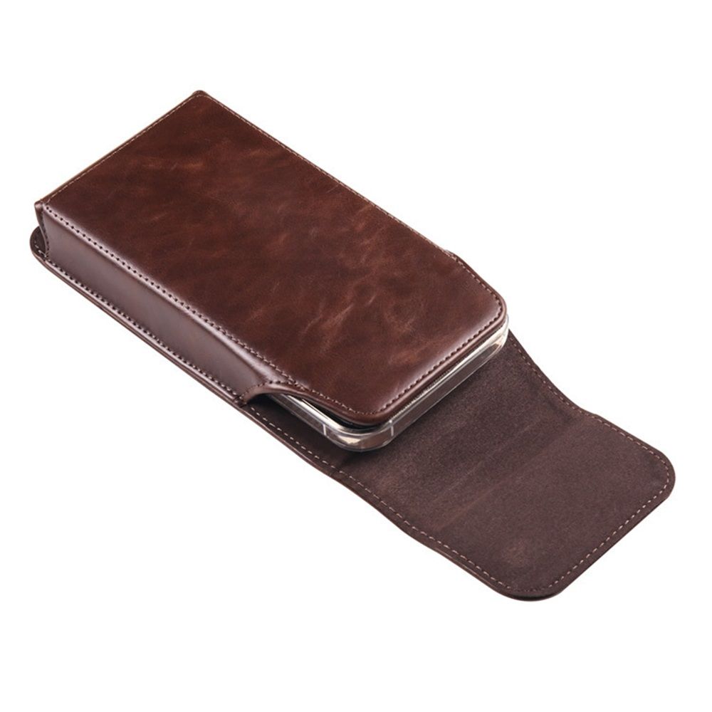 Leather Belt Clip Phone Case Men Waist Bag Holder Holster Pouch Mobile Phone Waist Bag for Mens(Coffee)