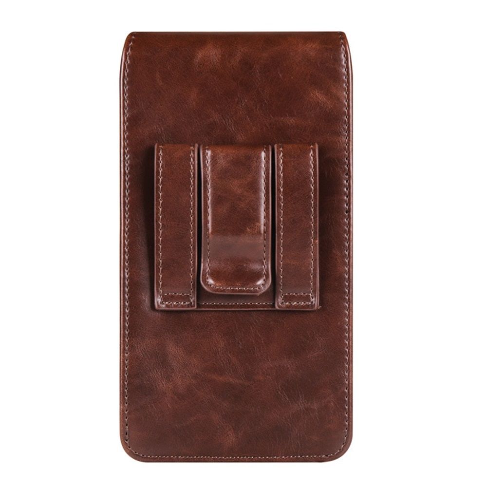 Leather Belt Clip Phone Case Men Waist Bag Holder Holster Pouch Mobile Phone Waist Bag for Mens(Coffee)