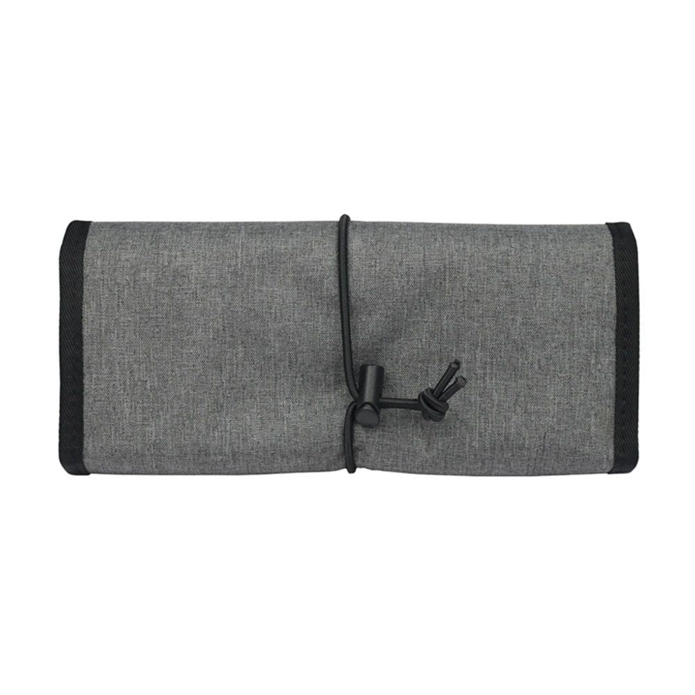 Electronic Organizer Cord Pouch, Travel Cable Charger Phone Accessories Bag Organizer Roll up Tech Carrying Case for USB Cables Memory Cards Earphone Flash Hard Drive – gray（oniy bag）