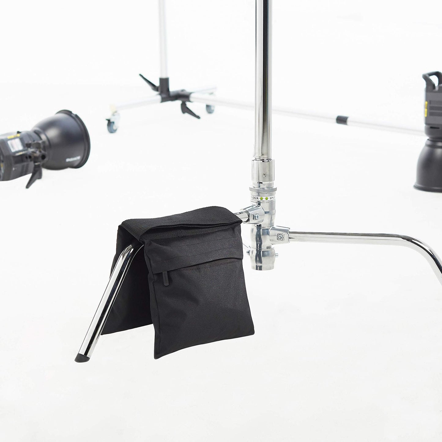 Photography stand weight bag, weight support device, used to prevent camping and travel -2 pieces (black)
