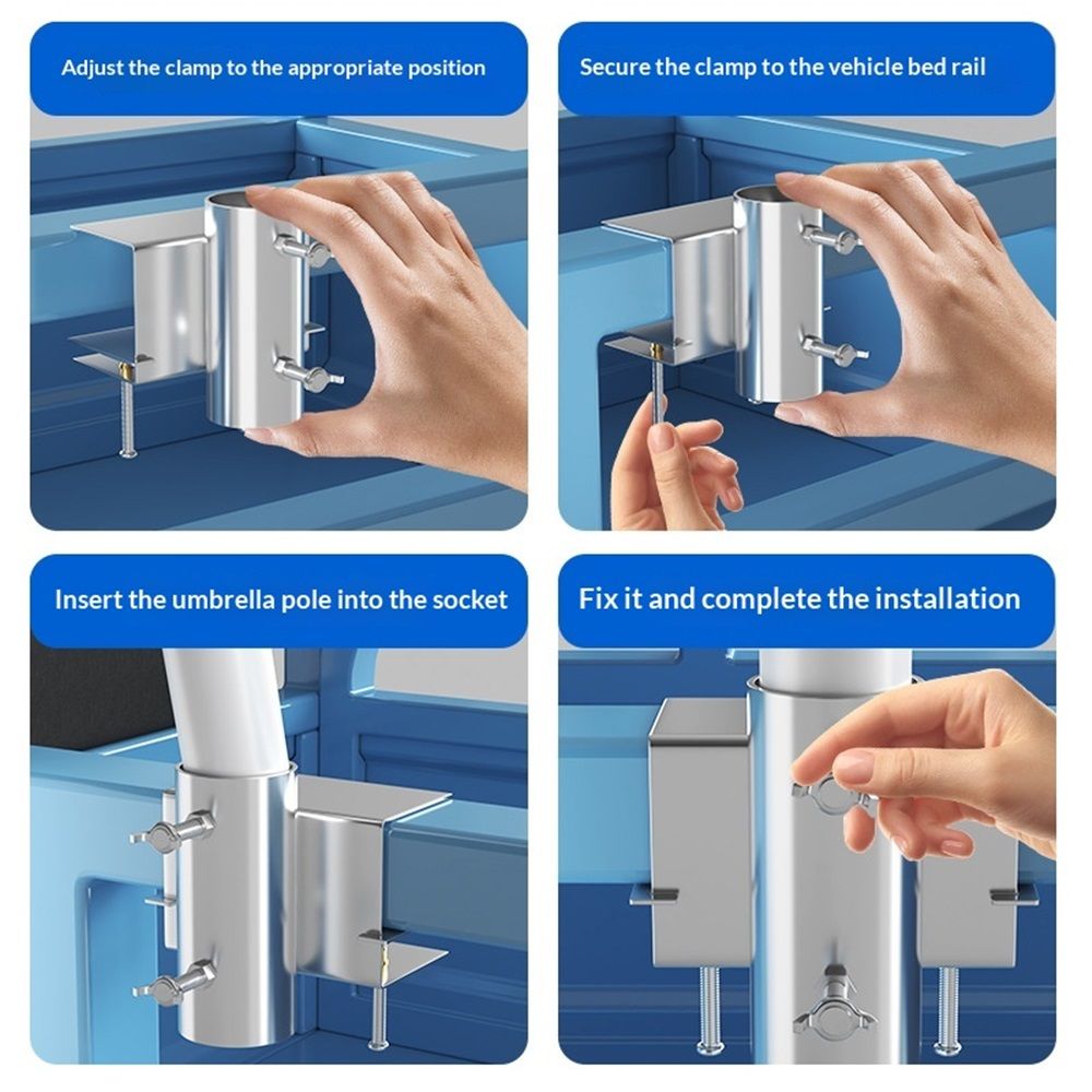 Deck Umbrella Clamp, Patio Umbrella Stand Clip, Balcony Parasol Holder, Patio Balcony Umbrella Stand Clip