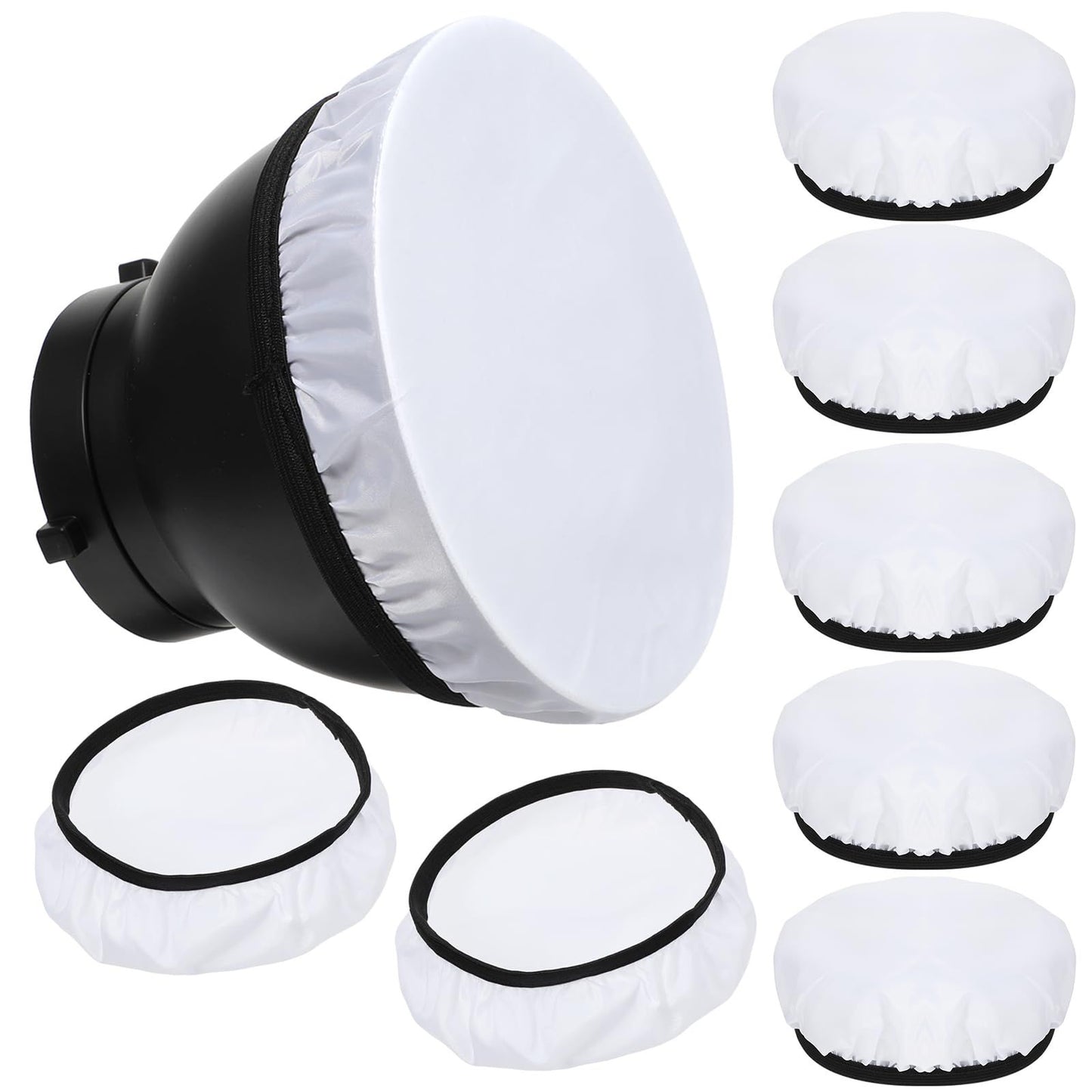 10Pack 7 inches/180mm Soft White Diffuser Sock, Softens The Light Output, Perfect for Studio Strobe Reflector, Portrait, Product Photography and Video Shooting
