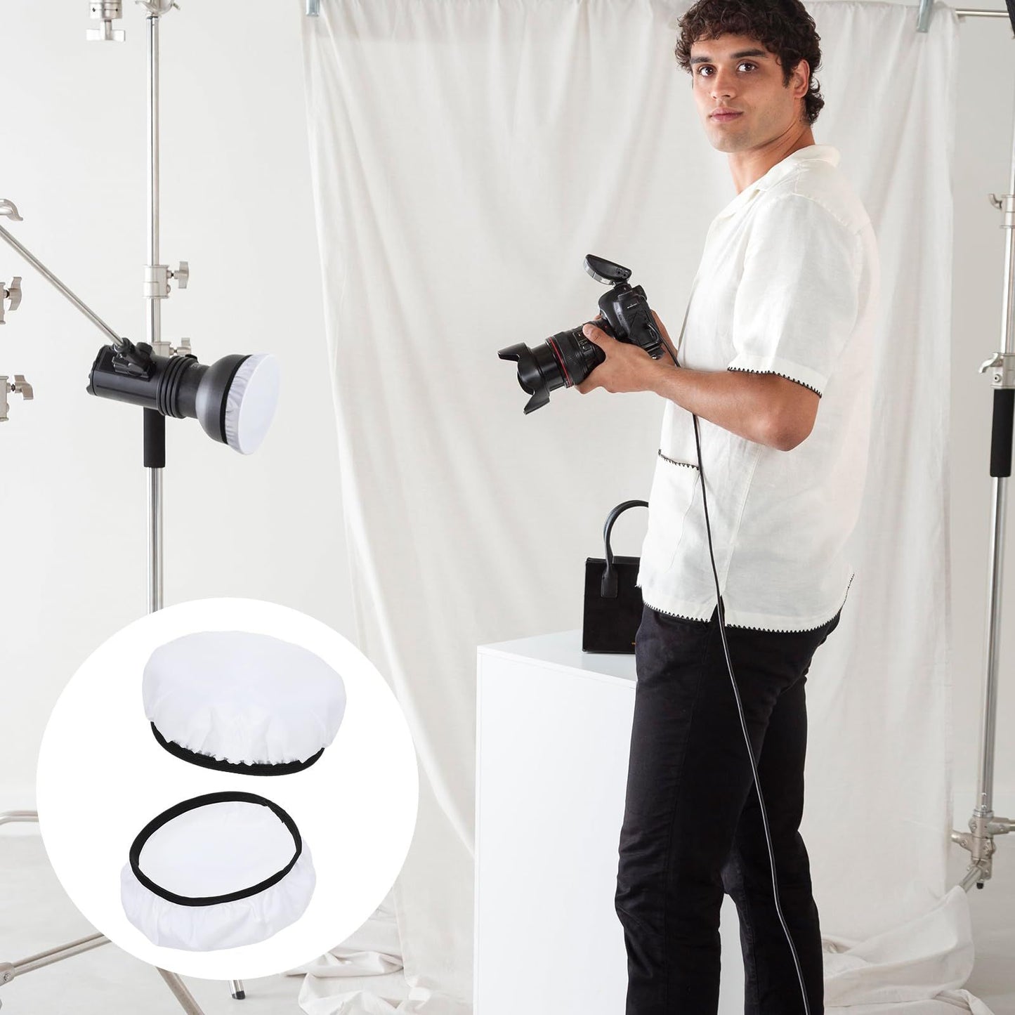 10Pack 7 inches/180mm Soft White Diffuser Sock, Softens The Light Output, Perfect for Studio Strobe Reflector, Portrait, Product Photography and Video Shooting