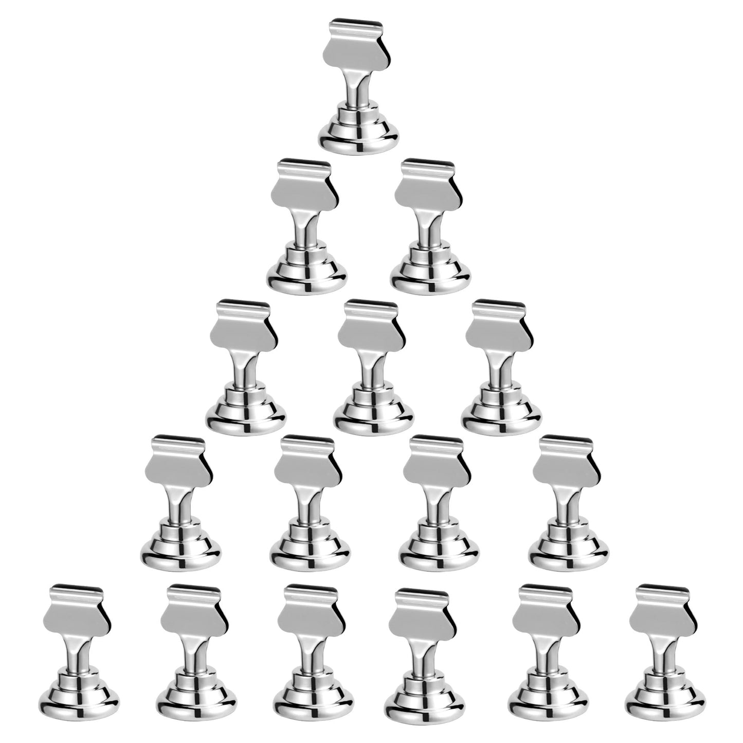 16PK Table Number Holders Place Card Holders 1.7 Inch Table Card Holders Steel Card Holders for Photos, Food Signs, Memo Notes, Weddings, Restaurants, Birthdays(Silver)