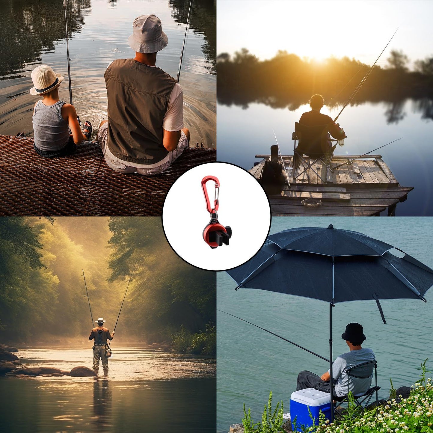 2pcs Fishing Rod Clip, Wearable Fish Rod Holder， Fly Fishing Pole Holder Pole Clips Fly Fish Accessories