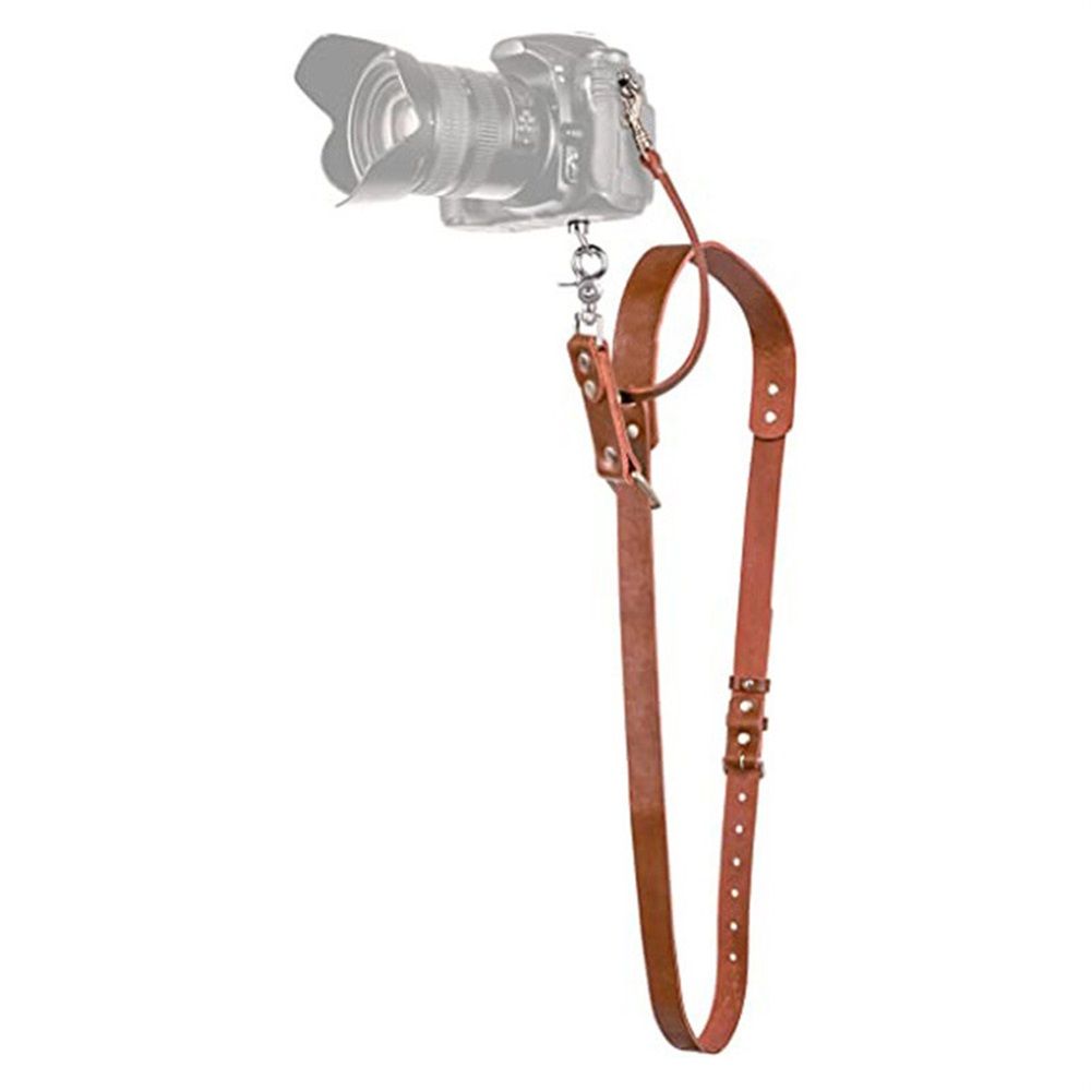 Leather camera shoulder strap, convenient universal digital device adjustment, adjustable back safety belt rope（Brown Third Generation）