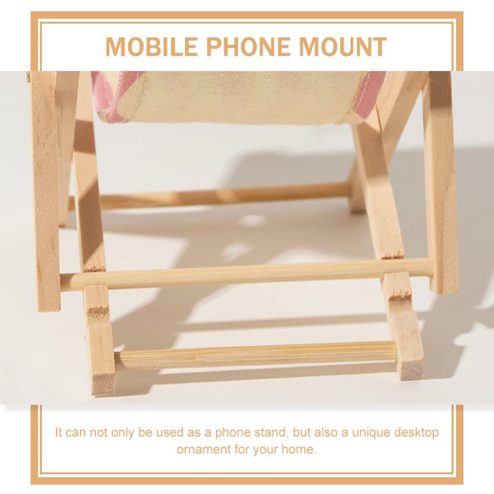 3 pack Cell Phone Holder Wood and Chair Desk Stand Display Business Card Holders Bracket Charging Dock Mini Folding Chair Phone Holder for Smartphone Mobile Phone