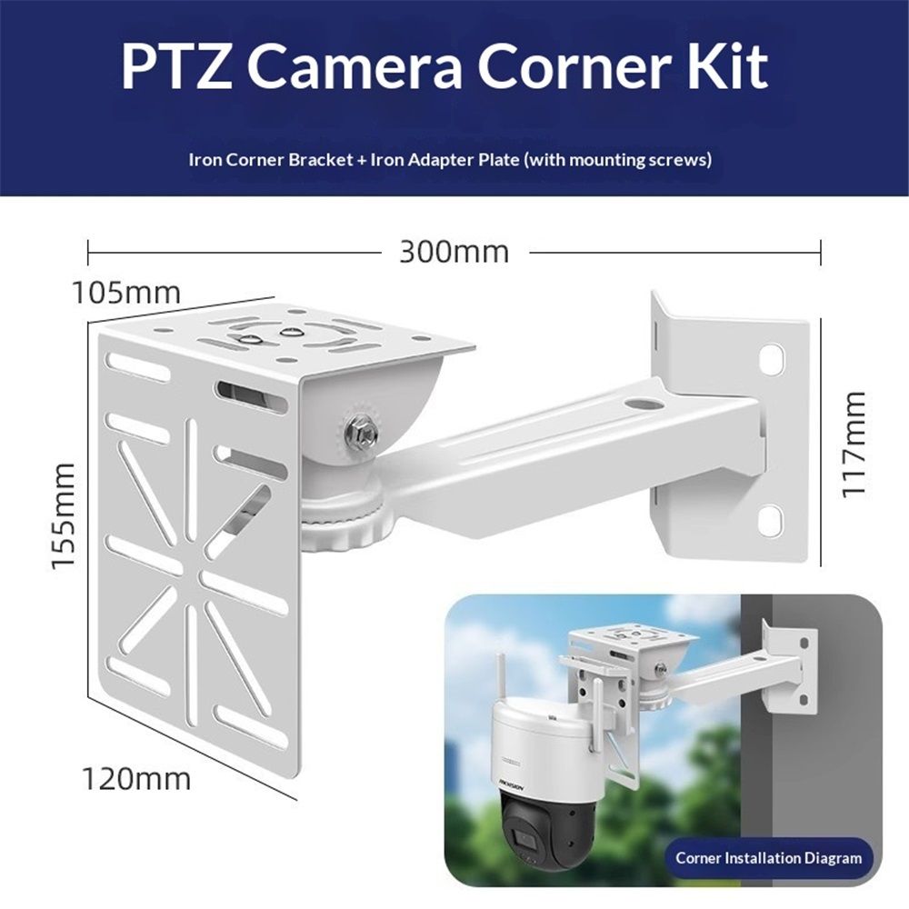 Dome Camera Bracket, Wall Ceiling Mount for Security Dome Cameras, Wall Mount,Corner (Vertical Pole Bracket+Hoop 7.8 in )