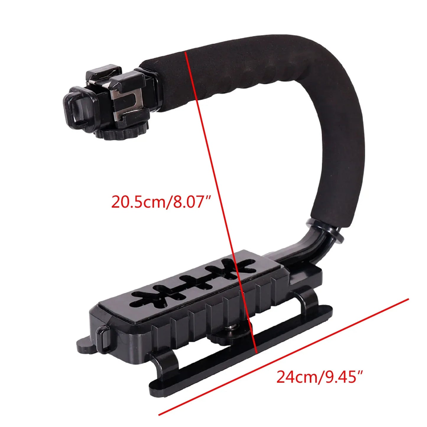 Handheld Camera Stabilizer U Grip, Lightweight Anti Skid Video Photo Grip With Cold Shoe Mount