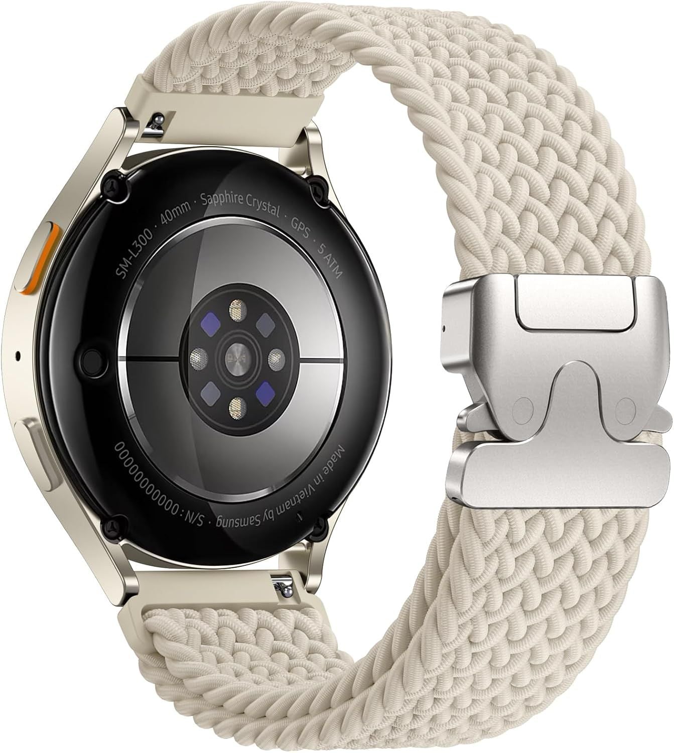 Stretchy Braided Band Compatible with Samsung Galaxy Watch 7 Band/FE 6 5 4 40mm 44mm/Watch 6 Classic 47mm 43mm/4 Classic 46mm 42mm/Watch 5 Pro 45mm/Active 2, 20mm Nylon Sport Strap for Men Women