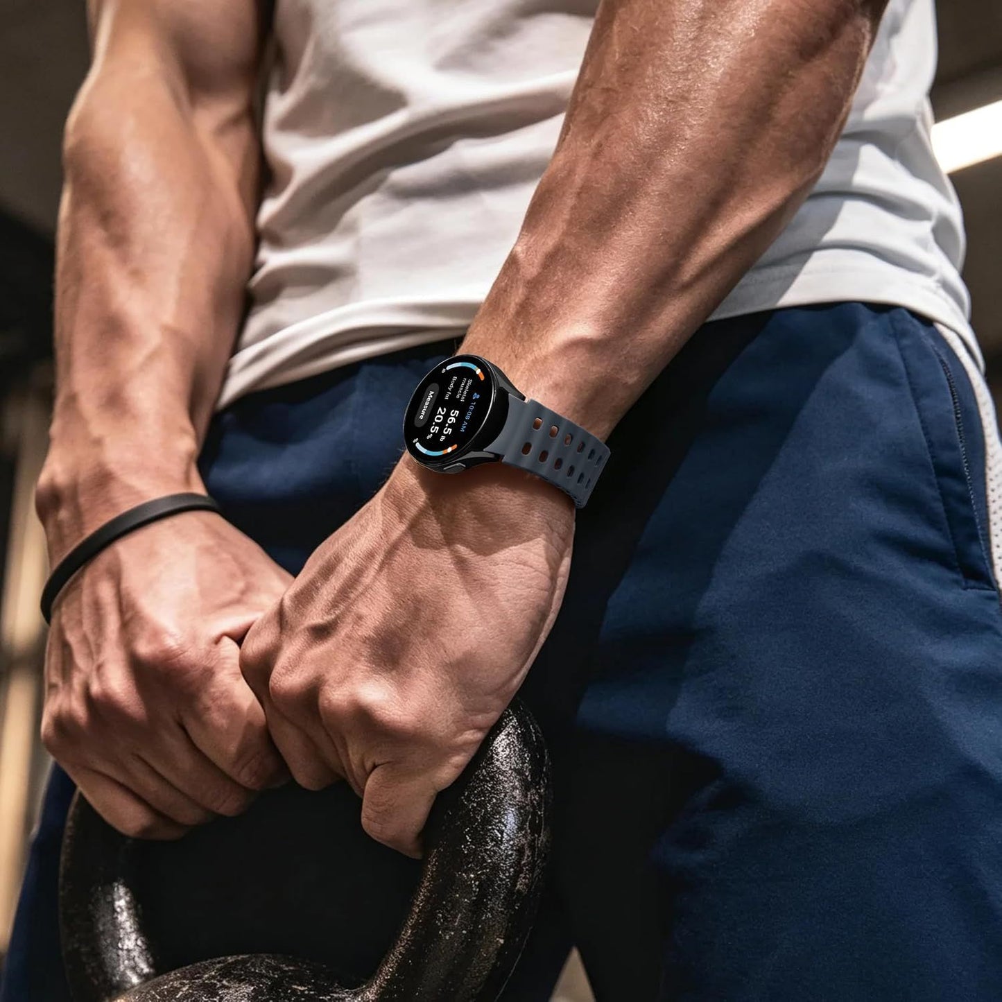 Sport Band for Samsung Galaxy Watch 7 6 5 4 Watch 6 4 Classic Watch 5 Pro | 20mm No Gap Bands for Samsung Watch Band, Soft Durable Silicone Strap for Galaxy Watch 7 Band Men, Breathable, Waterproof