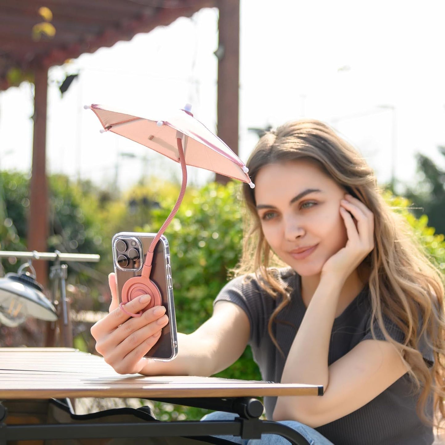 Phone Umbrella for Sun,Magnetic Cellphone SunShade Shield Umbrella,Universal Phone Sun Blocker Cover Visor for Beach Pool Accessories Travel Vacation Essentials Outdoor Video Photo Watching Anti-Glare