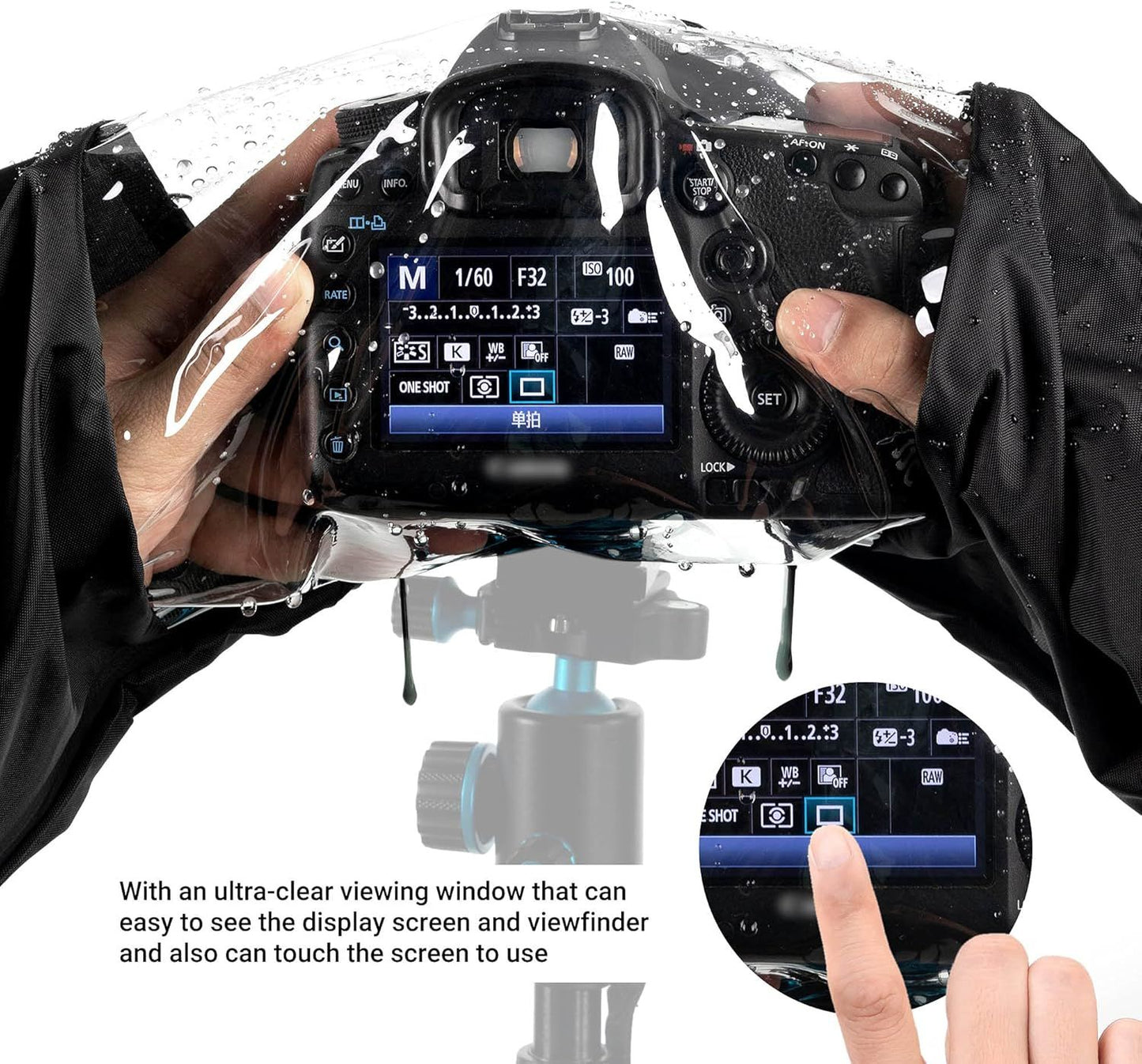Professional Waterproof Camera Rain Cover for Canon for Nikon for Sony for Fujifilm and More DSLR Mirrorless Cameras with Lens, Camera Accessories for Photography