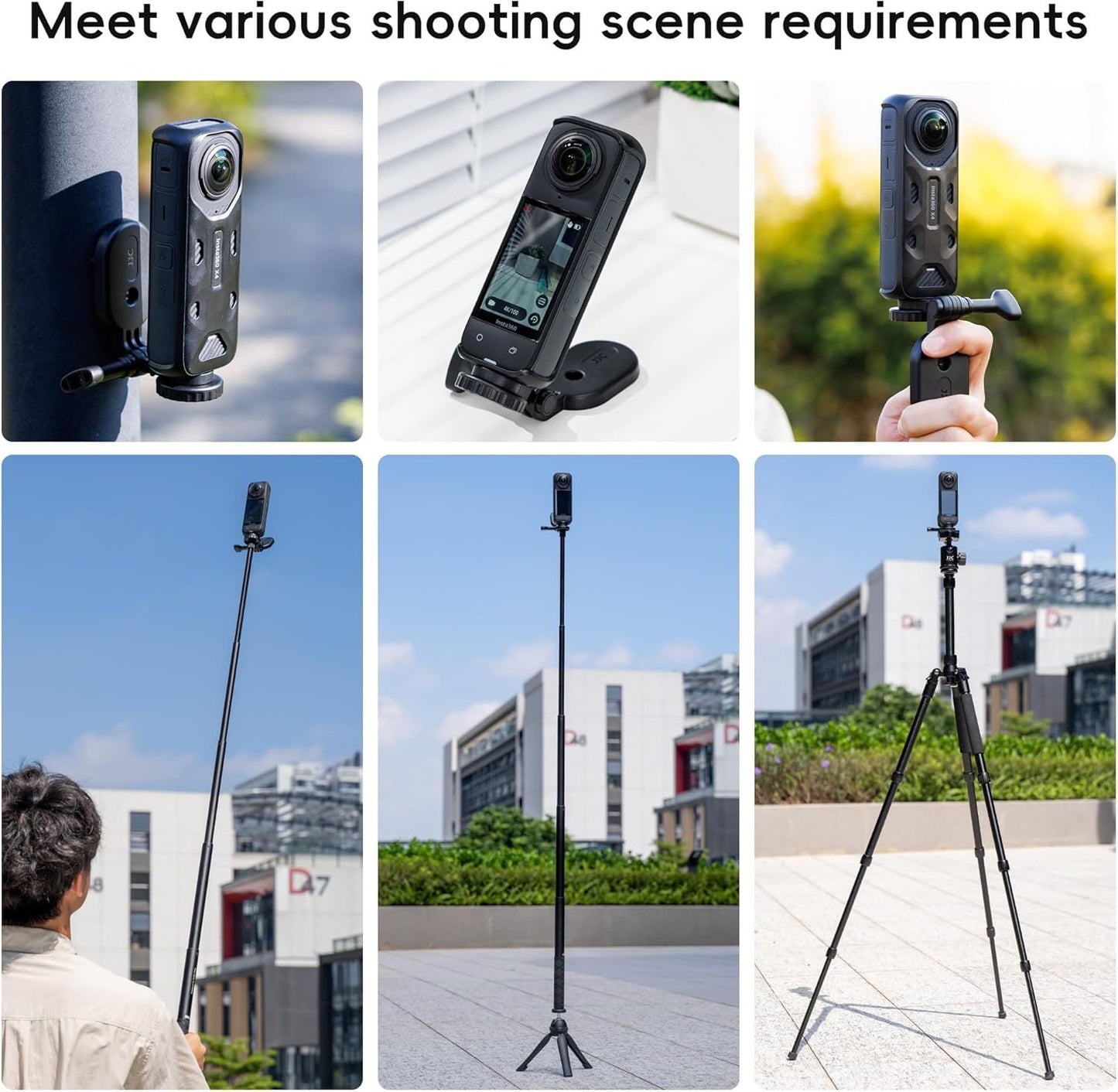 Strong Magnetic Mount Stand for Insta360 X5 X4 OSMO 360,Detachable Magnetic Camera Mount for Insta360 X5 X4 X3 GO Osmo 360 Pocket4 Action 5Pro Hero13 & More,Compact Magnet Steering Holder Bracket Base