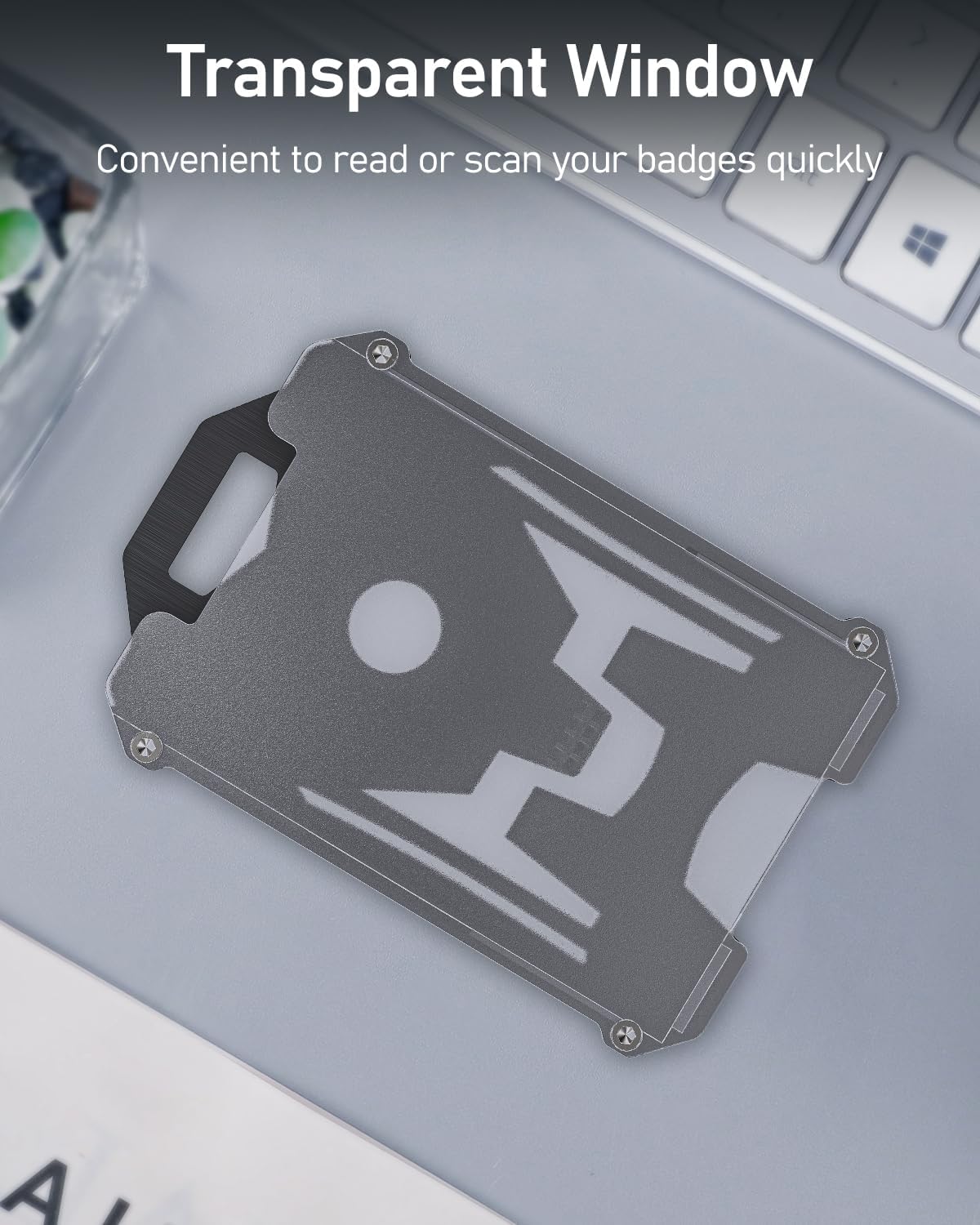 2 Pack Heavy Duty Badge Holder Vertical Hard Plastic Case with Clear Window and Tight Clip Stable Card Protector Tactical ID Card Holder for Office School ID Credit Cards Proximity Cards