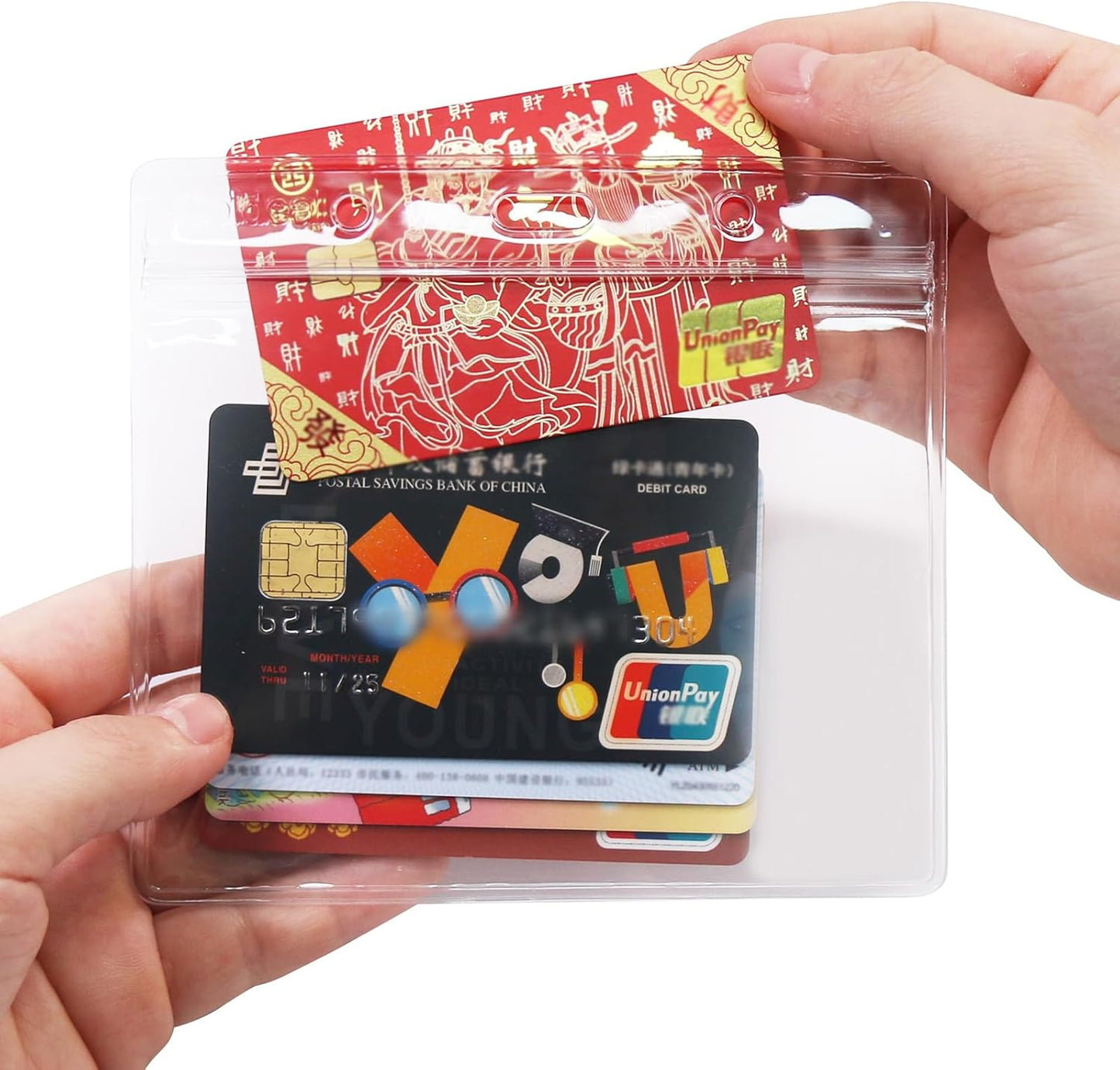 Clear Plastic Horizontal Badge Holder -  12 Pcs Thick Name Tag ID Card Protector Holders Large Transparent Sleeve Waterproof (4.8 x 3.5 Inch)