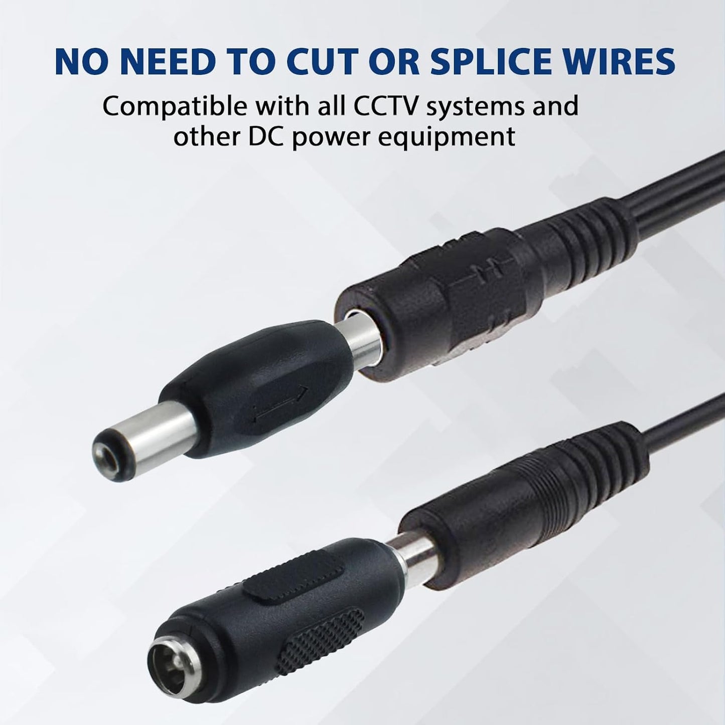 8Pcs 12V DC 5.5 x 2.1mm Female to Female Power Connector Adapter & DC 5.5 x 2.1mm Male to Male Power Plug Jack Connector for Led Strip Light CCTV Camera
