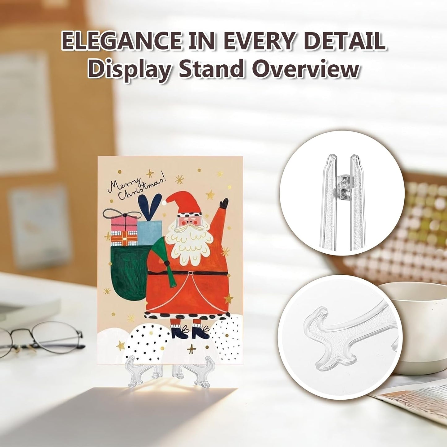 3 Inch Clear Plastic Easels or Stand/Plate Holders to Display Pictures or Other Items at Weddings, Home Decoration, Birthdays, Tables (12 Pack)