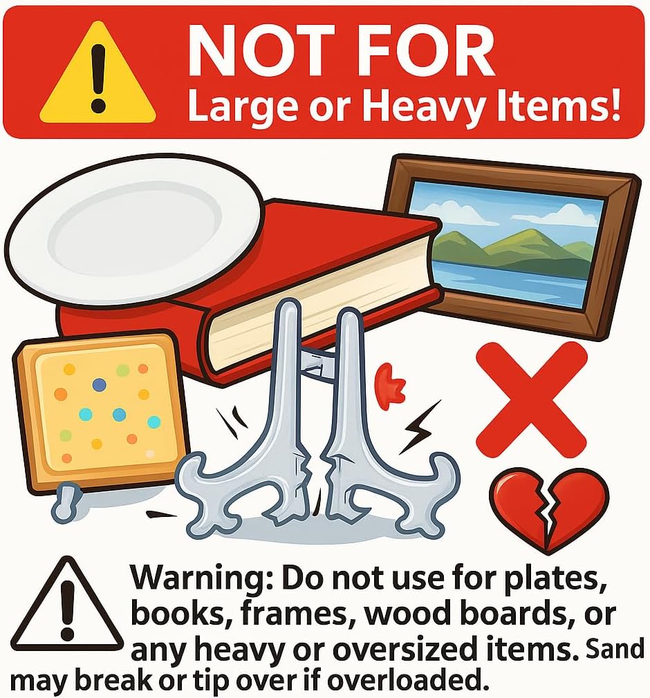 3 Inch Clear Plastic Easels or Stand/Plate Holders to Display Pictures or Other Items at Weddings, Home Decoration, Birthdays, Tables (12 Pack)
