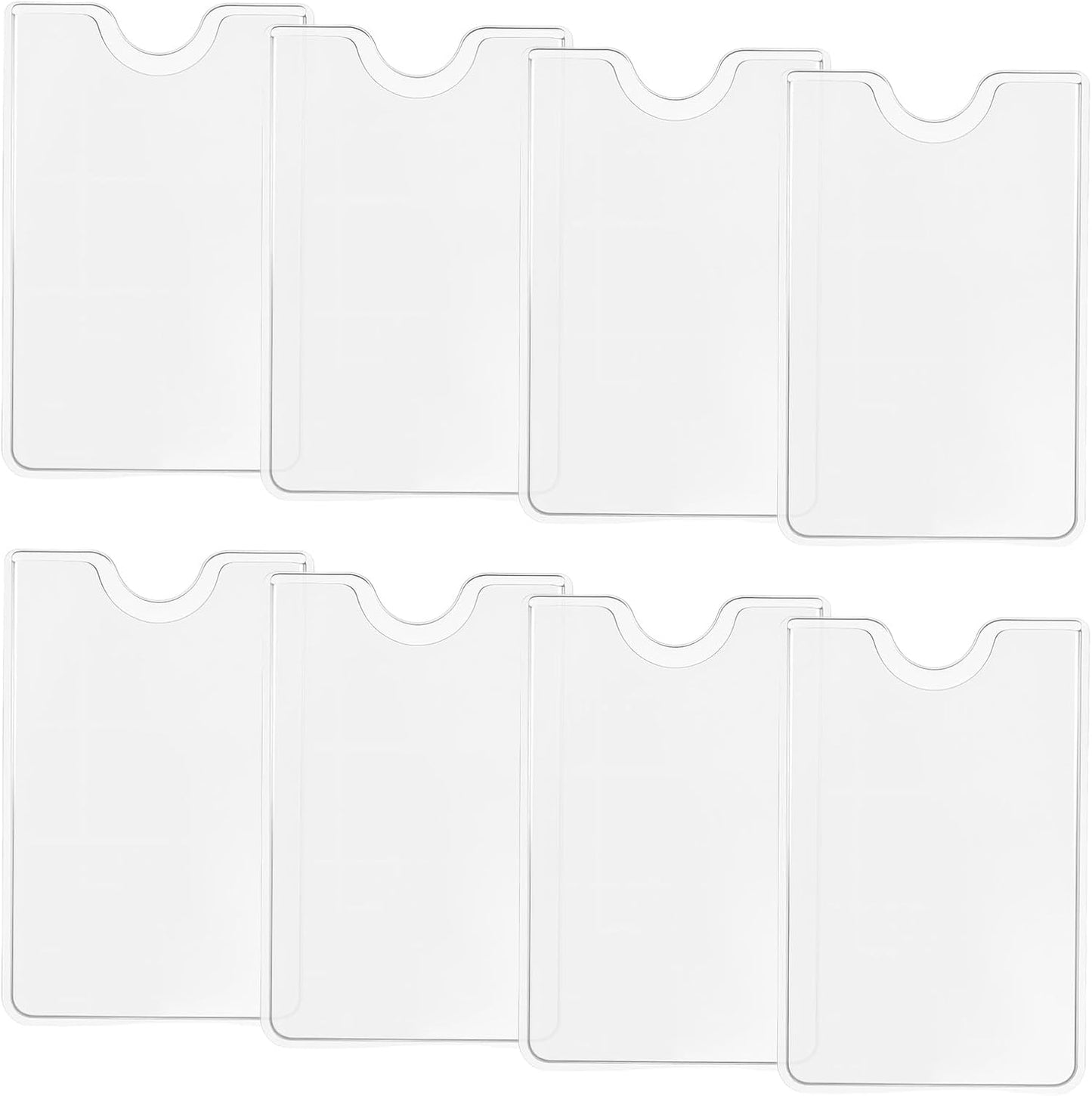 8 Pcs Plastic Credit Card Sleeves for Wallet, Clear Social Security Cards Protector, Waterproof Card Holders Sleeves, Side Loading Protectors for Driver's License, Debit Cards (3.6" x 2.3")