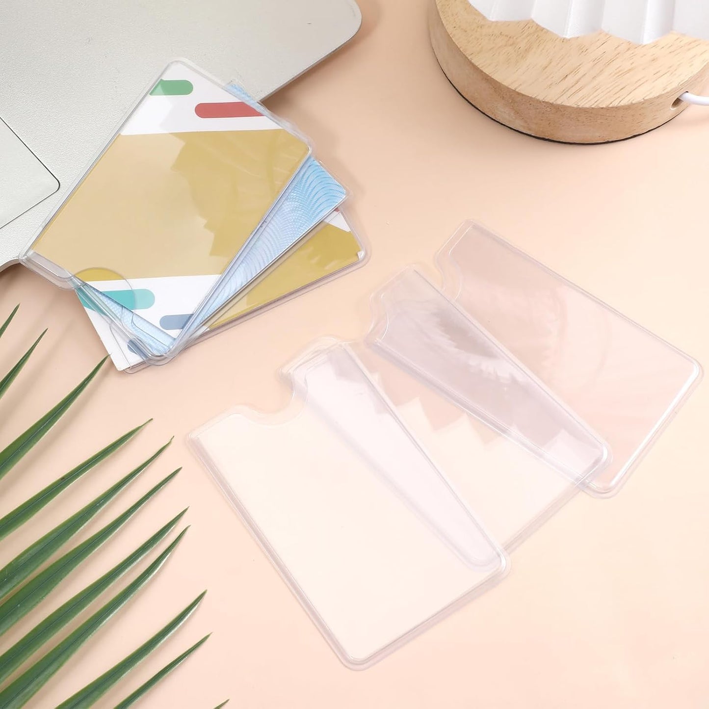 8 Pcs Plastic Credit Card Sleeves for Wallet, Clear Social Security Cards Protector, Waterproof Card Holders Sleeves, Side Loading Protectors for Driver's License, Debit Cards (3.6" x 2.3")