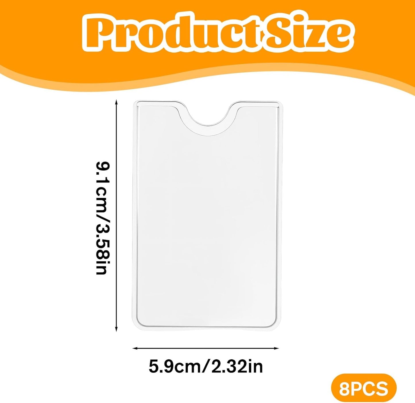 8 Pcs Plastic Credit Card Sleeves for Wallet, Clear Social Security Cards Protector, Waterproof Card Holders Sleeves, Side Loading Protectors for Driver's License, Debit Cards (3.6" x 2.3")