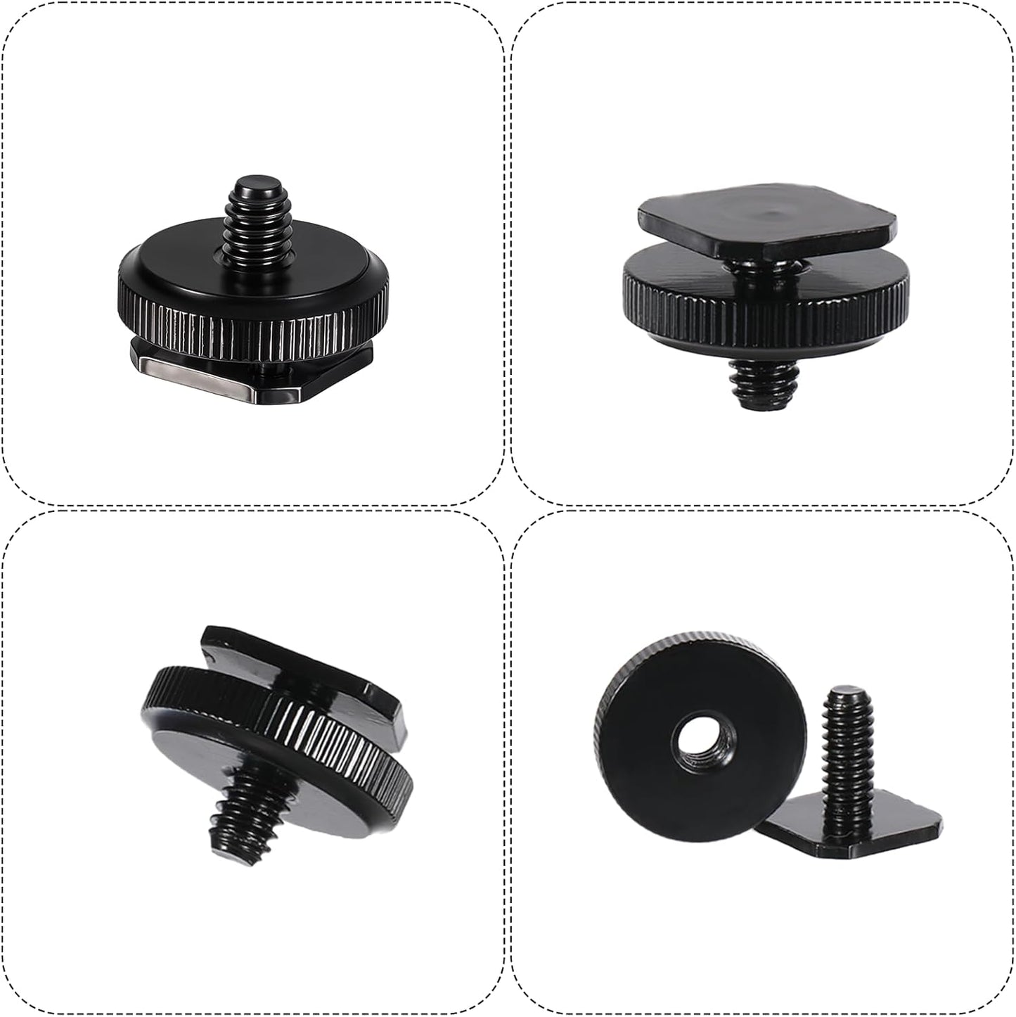 4 Pcs 1/4 Inch Camera Adapter Screws, Compatible with Versatile Flash Hot Shoe Mounts for DSLR Camera Rigs, Tripods, Mounting Accessories