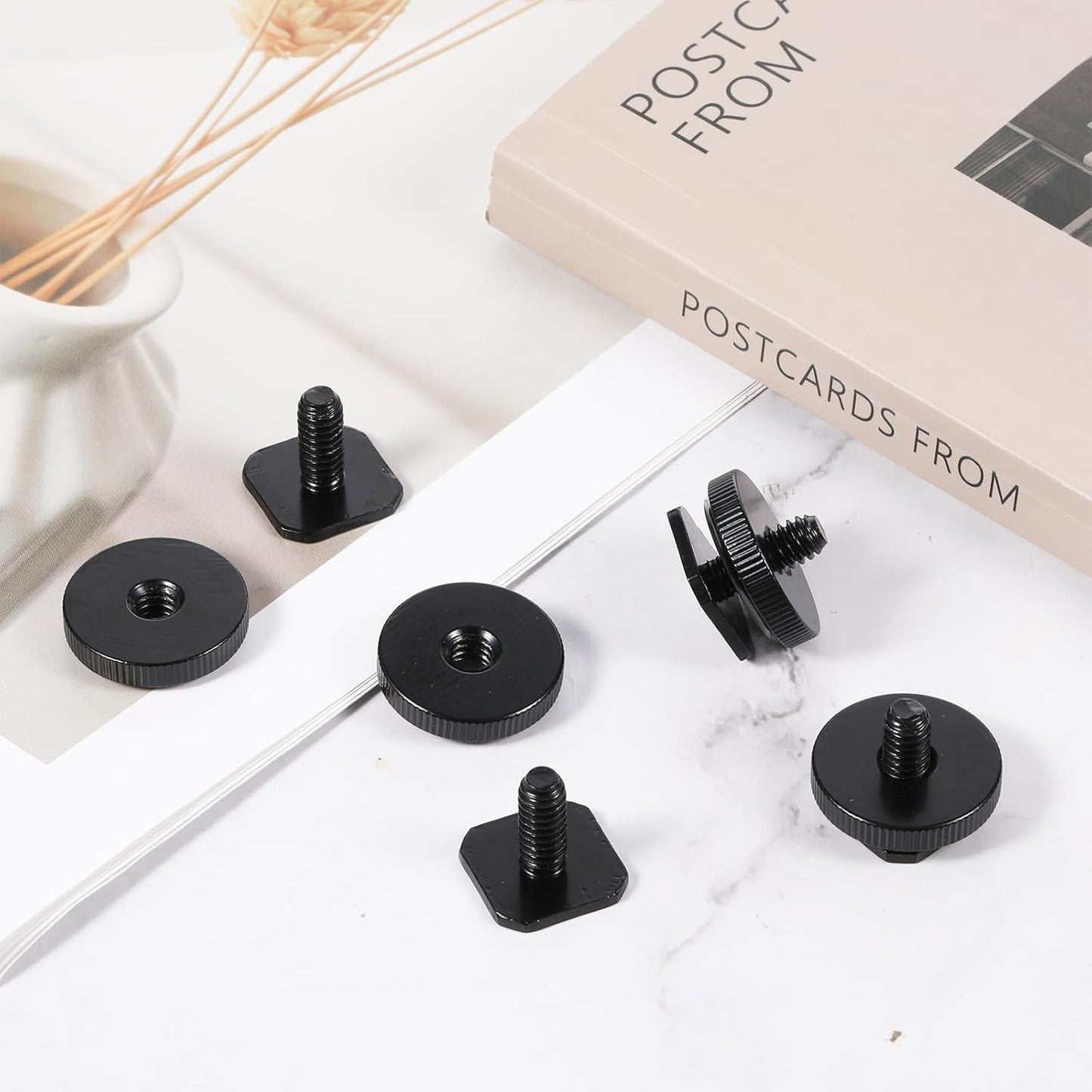 4 Pcs 1/4 Inch Camera Adapter Screws, Compatible with Versatile Flash Hot Shoe Mounts for DSLR Camera Rigs, Tripods, Mounting Accessories