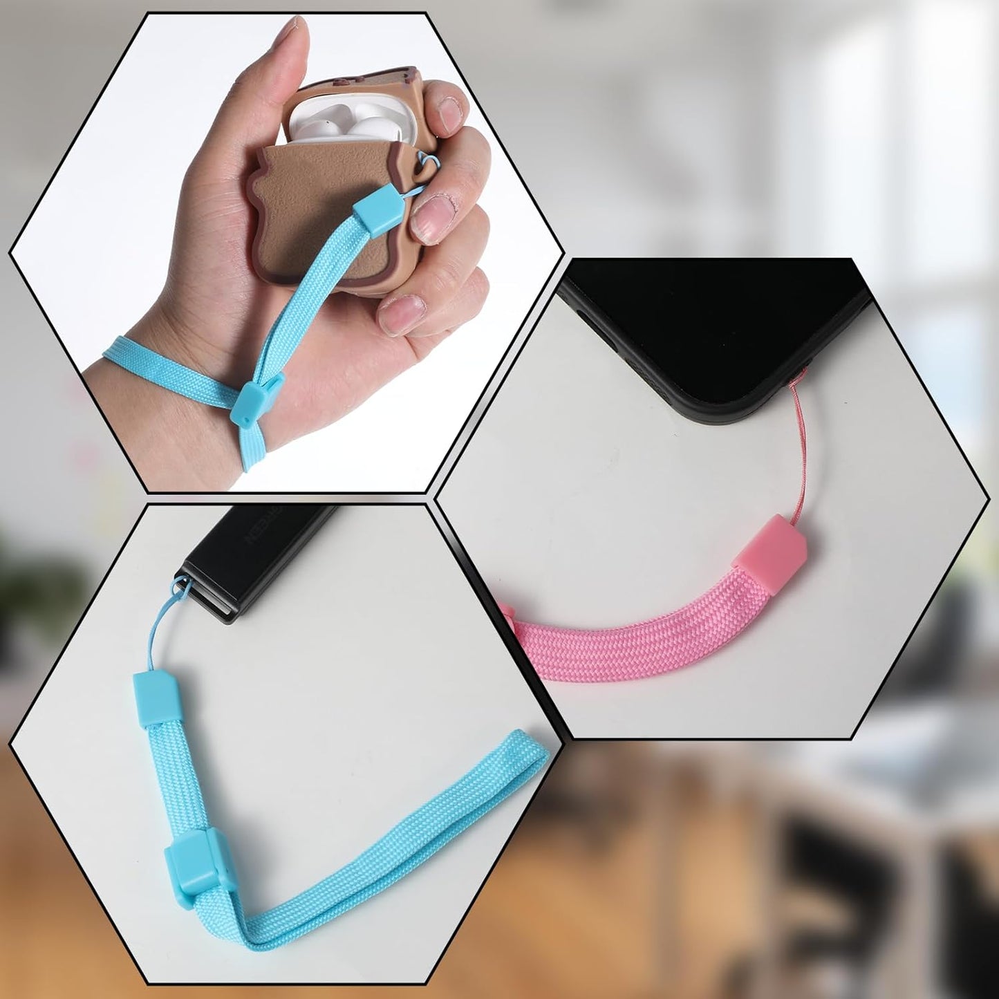5 PCS Hand Wrist Strap, Adjustable Phone Lanyards for Cell Phone Multi Purpose Wristbands Phone Strap Wristlet Wristband with Lock for Wii Remote Controller, Mobile Phone, Mp3, Digital Camera