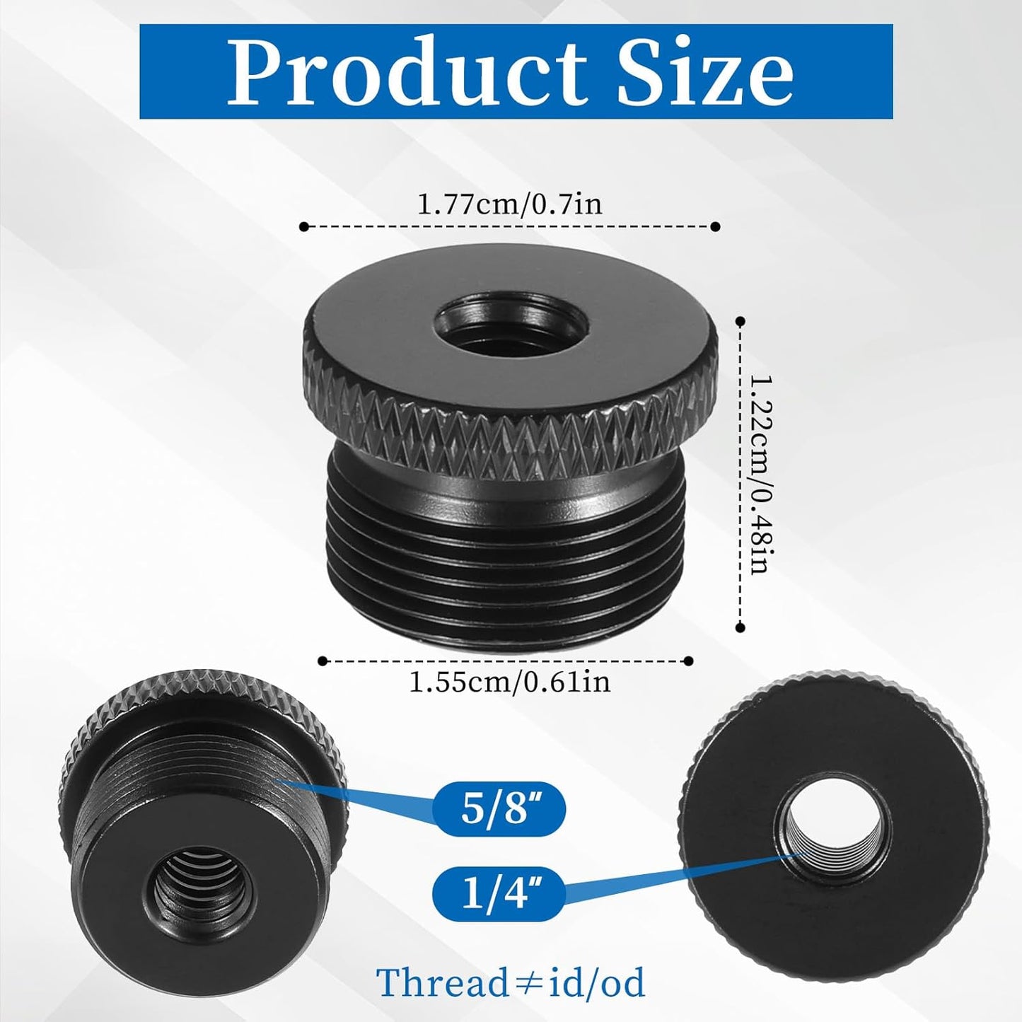 4 Pcs Mic Stand Adapter Microphone Stand Adapter 1/4 Female to 5/8 Male Screw Adapter Thread Tripod Screw Adapter for Microphone Stand Mount to Camera Tripod