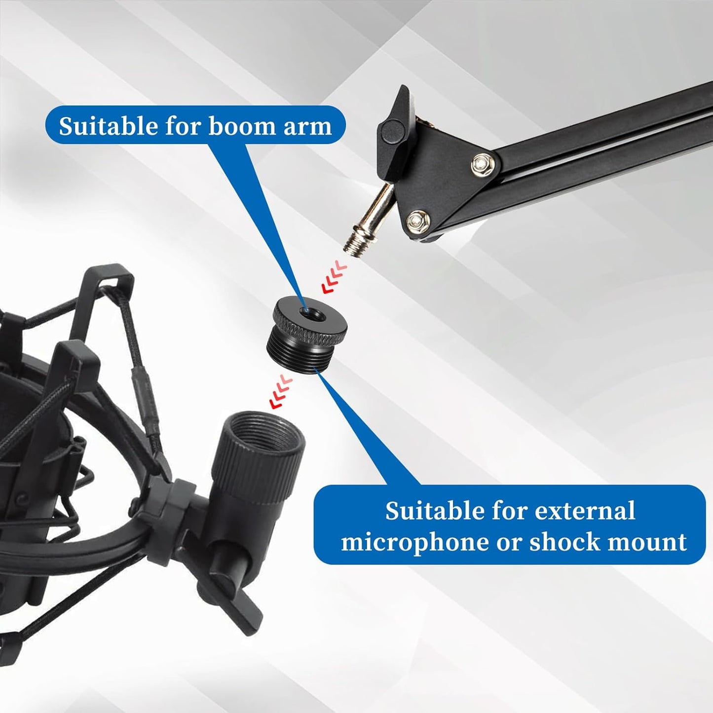 4 Pcs Mic Stand Adapter Microphone Stand Adapter 1/4 Female to 5/8 Male Screw Adapter Thread Tripod Screw Adapter for Microphone Stand Mount to Camera Tripod