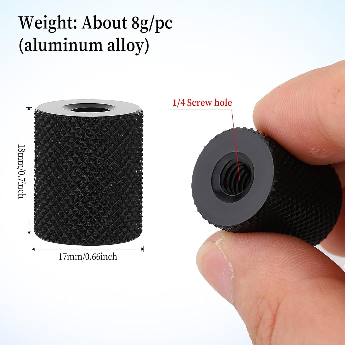 4 Pcs Double Female Thread Tripod Cylinder Adapter Screw 1/4 to 1/4 with Center 1/4-20 Thread Photography Equipment Camera Tripod Nut Accessories Suitable for Electric Rails and Light Stands
