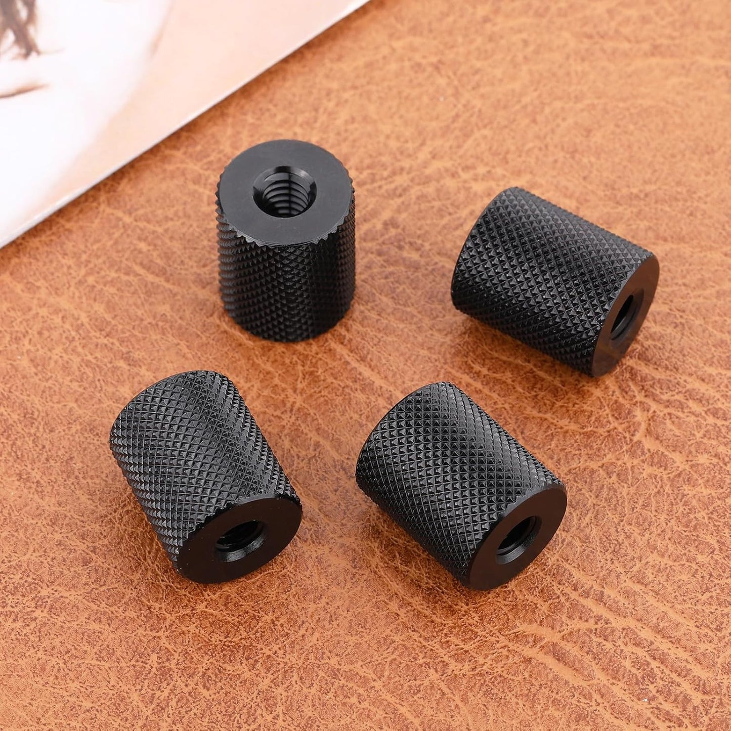 4 Pcs Double Female Thread Tripod Cylinder Adapter Screw 1/4 to 1/4 with Center 1/4-20 Thread Photography Equipment Camera Tripod Nut Accessories Suitable for Electric Rails and Light Stands