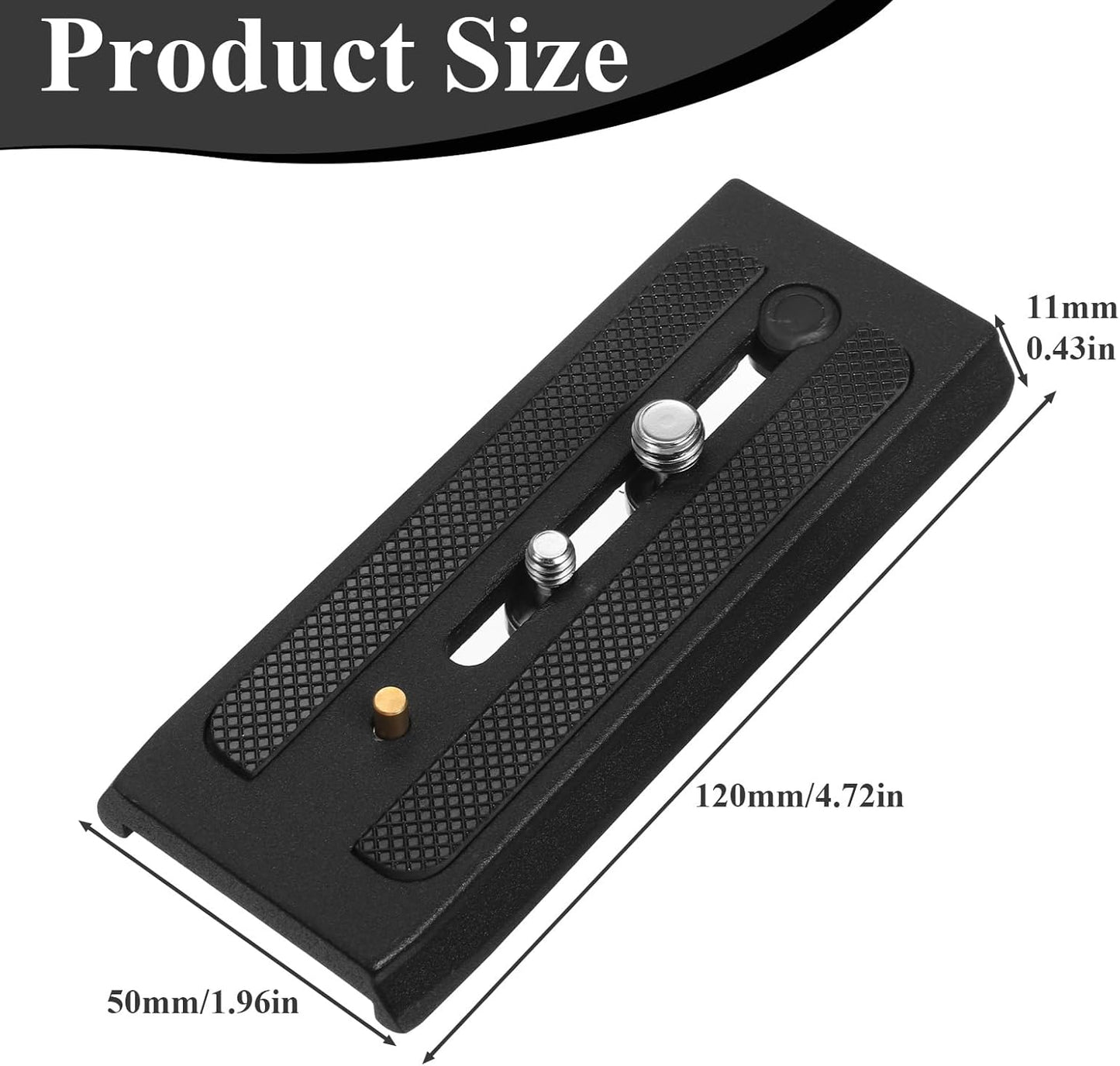 Tripod Quick Release Plate, P200 Quick Release Plate Camera for Tripod, Universal Aluminum Alloy Camera Mounting Base Plates with 1/4" & 3/8" Screws Compatible Connect Adapter for Most Heads