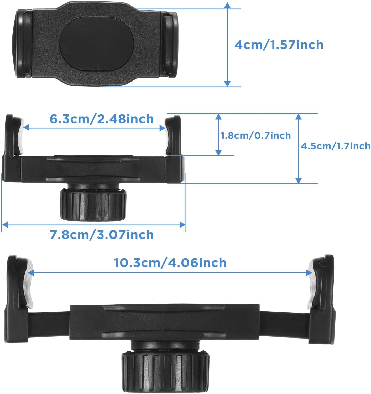 2 Pack Ball Mount Phone Holder Clip 17mm Ball Mount Clip Balls Joint Connector Socket Replacement Rotating Balls Head with Fixed Nut for Car Wireless Charger Cellphone Clamp Selfie Hose Stand Bracket