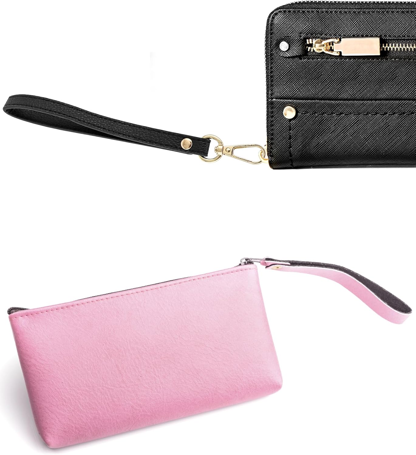 Leather Wristlet Strap, 5 Pcs 20 cm x 1.2 cm Short Purse Strap Genuine Leather Wristlet, Keychain Handle Rope, Handbags Strap, for Clutch Purse Wallet Cellphone Case DIY Accessory