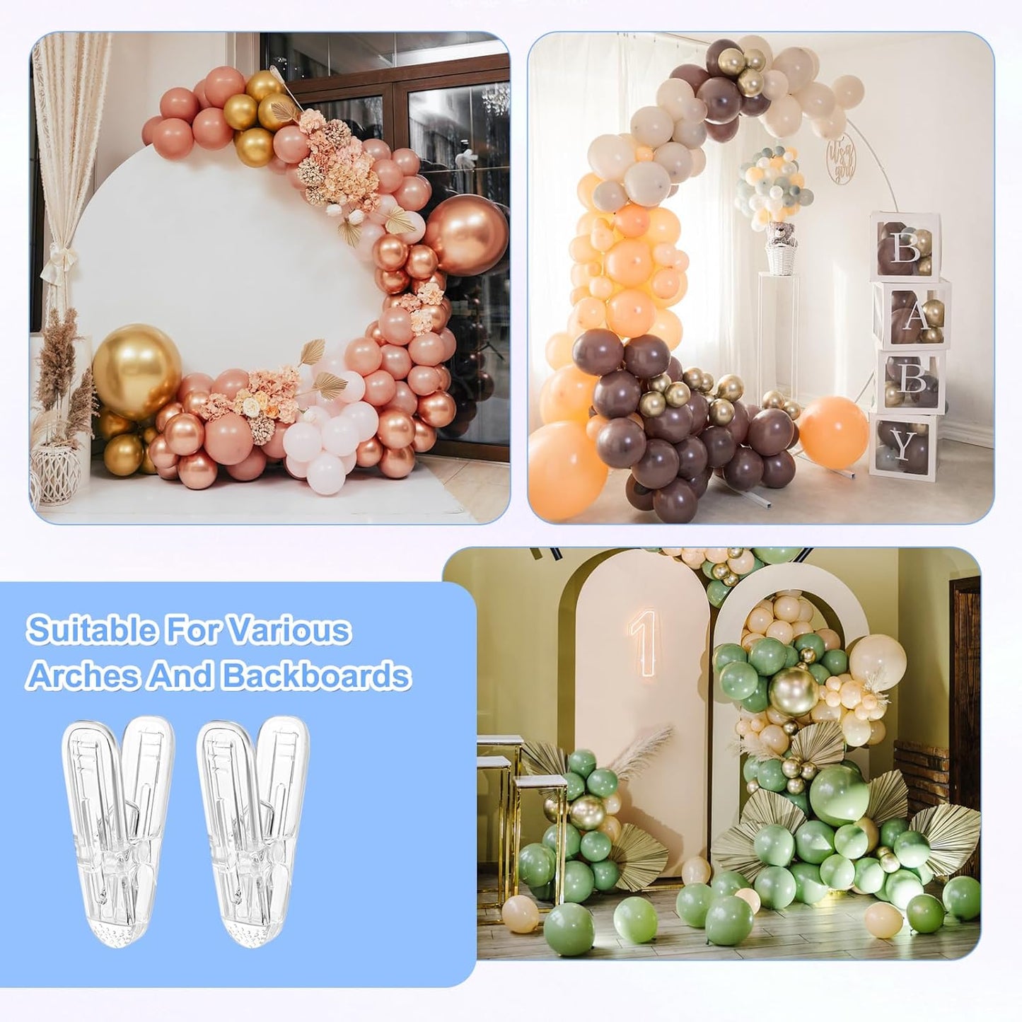 30 Pack Balloon Arch Clips,Clamps for Balloon Arch,Clamps for Backdrop,2.4 Inch Balloons Clip,Spring Clamp for Crafts,Backdrop,Photography,Woodworking,Party,Birthday,Wedding