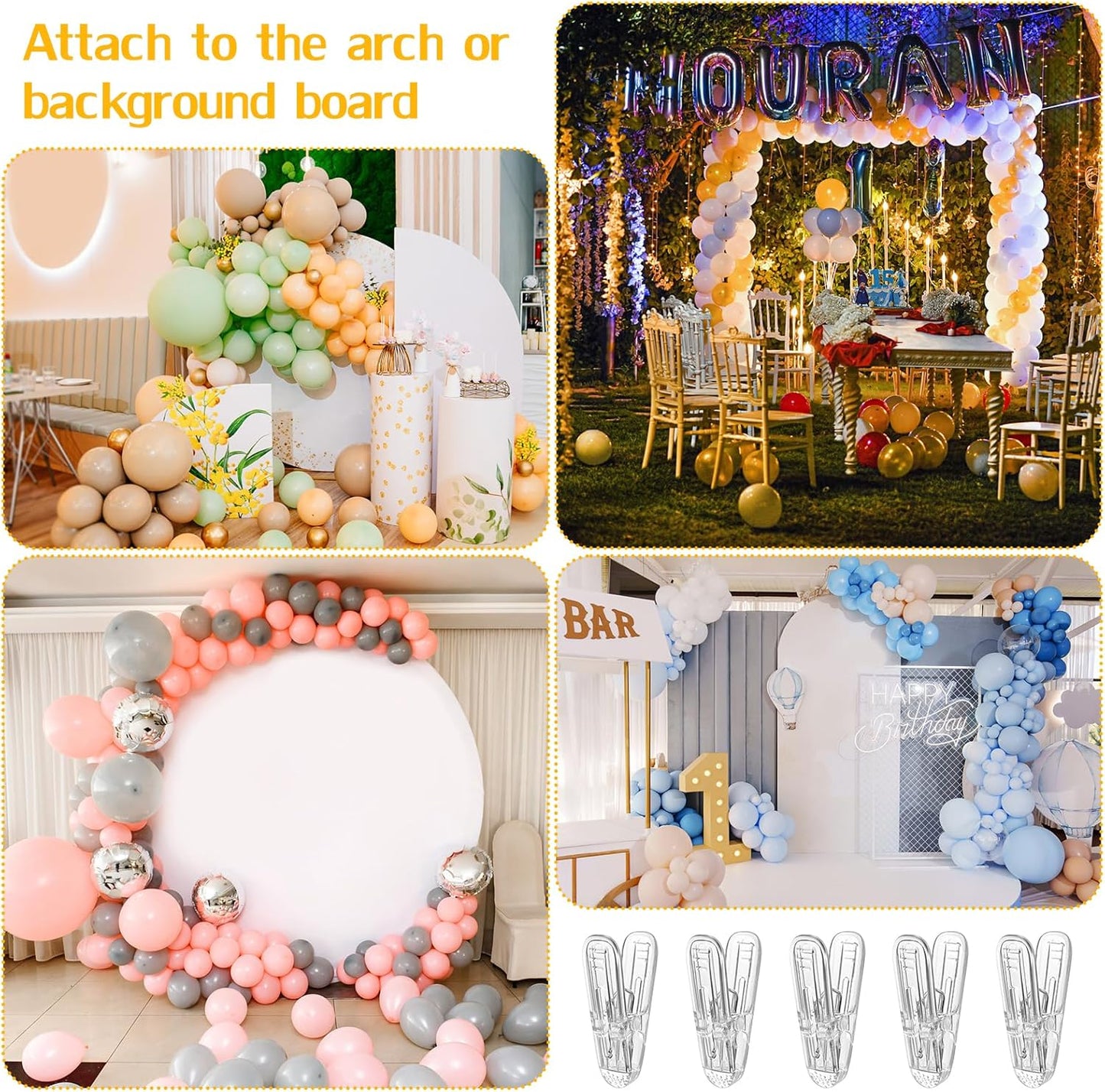 30 Pack Balloon Arch Clips,Clamps for Balloon Arch,Clamps for Backdrop,2.4 Inch Balloons Clip,Spring Clamp for Crafts,Backdrop,Photography,Woodworking,Party,Birthday,Wedding
