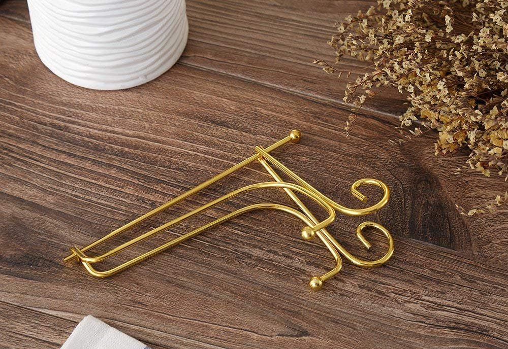 Plate Stands for Display 4 Inch - Decorative Plate Holder - Gold Metal Picture Stand for Table - Small Easels for Display Card, Photo, Mini Sign, and PSA Slab - Ideal for Party and Wedding - 2 Pack