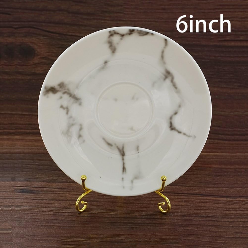 Plate Stands for Display 4 Inch - Decorative Plate Holder - Gold Metal Picture Stand for Table - Small Easels for Display Card, Photo, Mini Sign, and PSA Slab - Ideal for Party and Wedding - 2 Pack