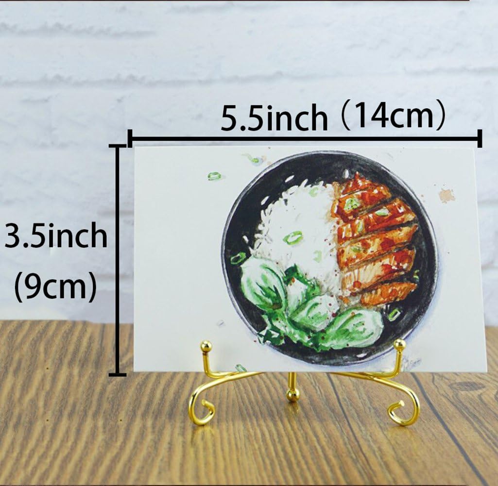 Plate Stands for Display 4 Inch - Decorative Plate Holder - Gold Metal Picture Stand for Table - Small Easels for Display Card, Photo, Mini Sign, and PSA Slab - Ideal for Party and Wedding - 2 Pack