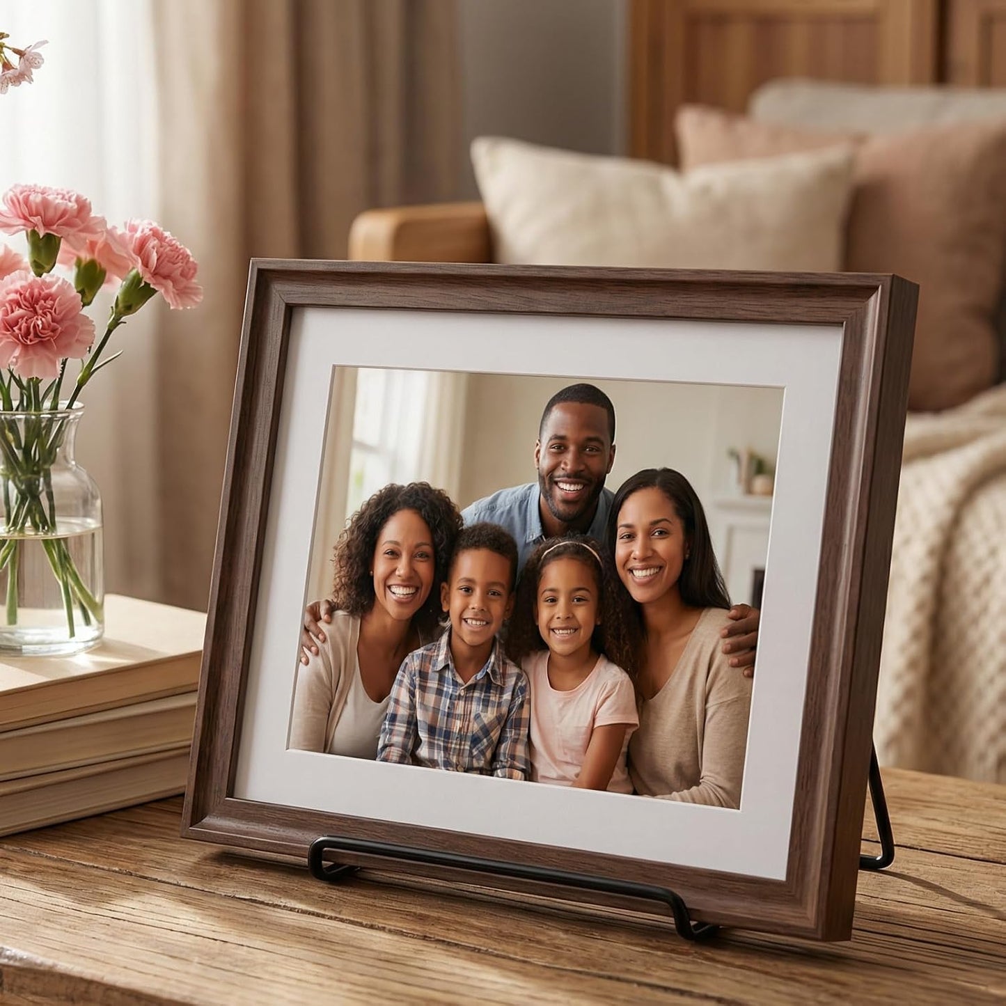 Frame Stand Replacement Compatible with FrameoDigital - Adjustable & Foldable Photo Frame Holders Fits for 7-11'' Display Photo Frame,Book and Platter, Tabletop Art, Metal Black