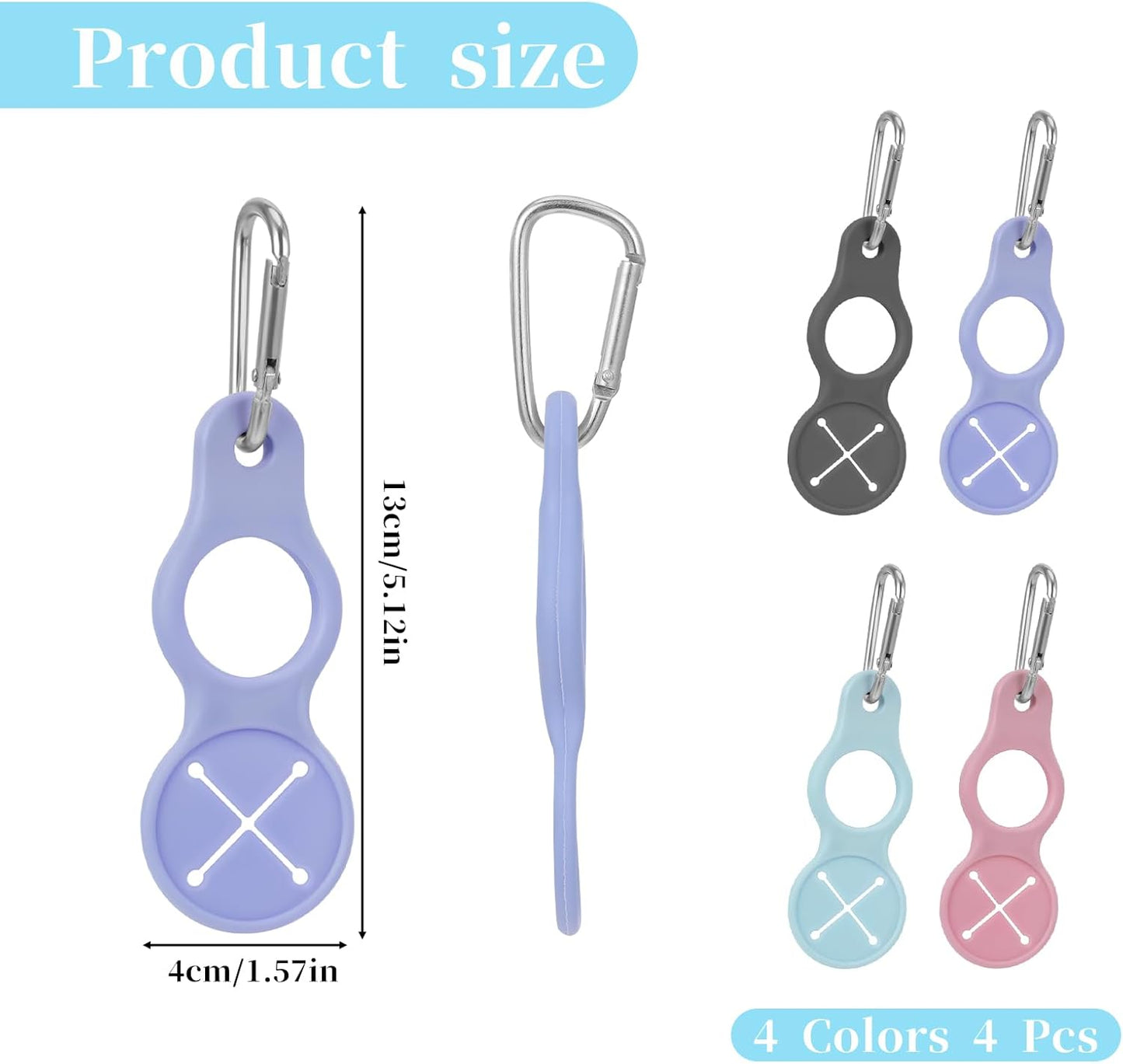 4 Pack Water Bottle Clip with Carabiner Portable Bottle Holder for Backpack Outdoor Hiking Running