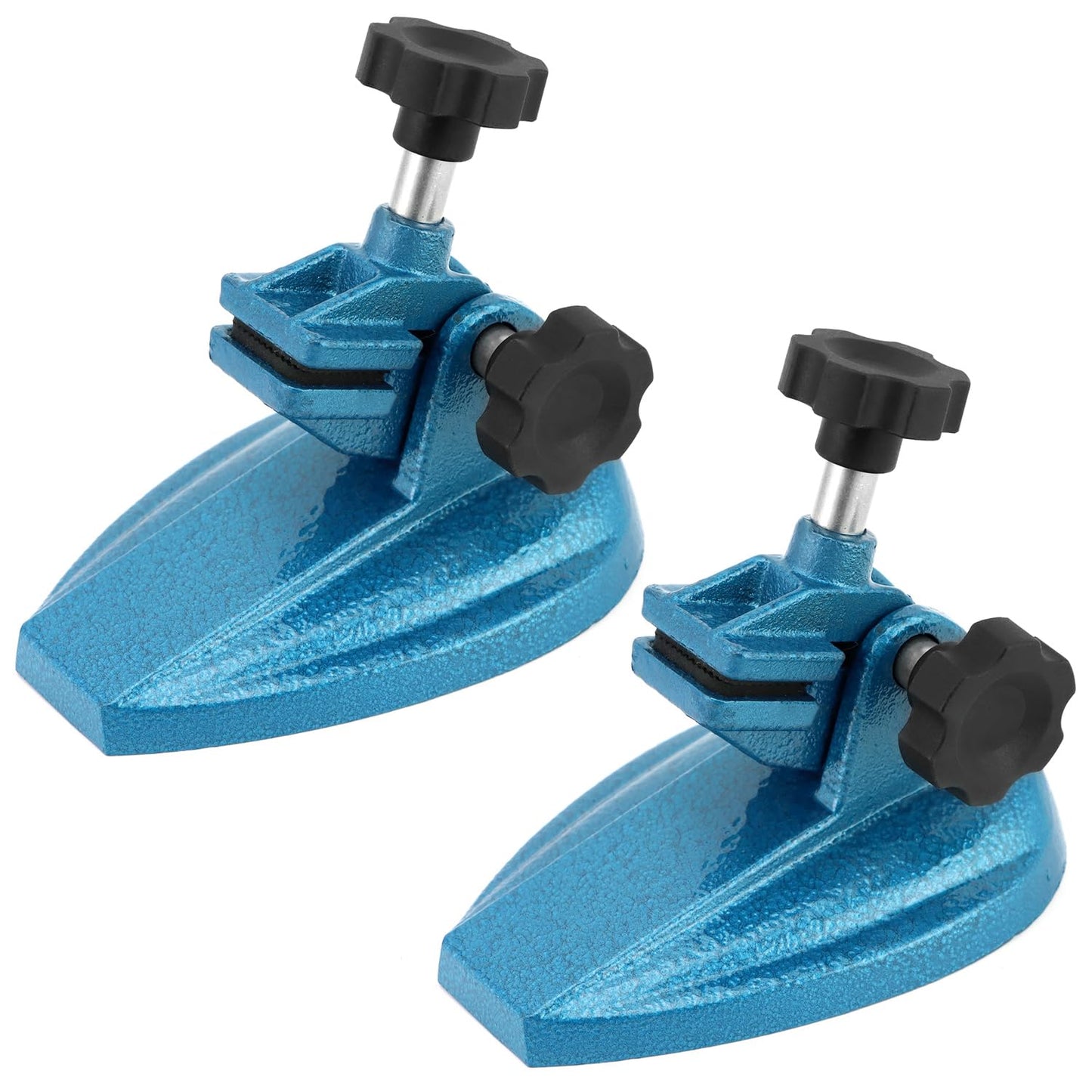 Micrometer Stand with Double Non-Slip Clamping Pad, 2 Pack Painted Cast Iron Base Micrometer Stand for Micrometers Up to 4"