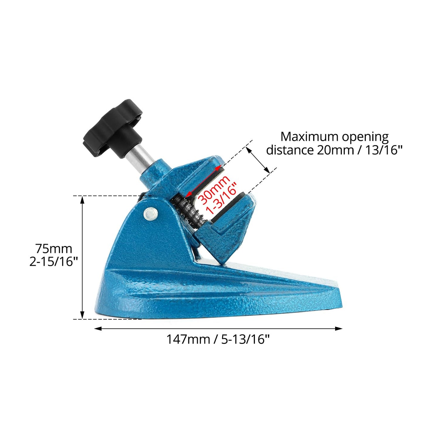 Micrometer Stand with Double Non-Slip Clamping Pad, 2 Pack Painted Cast Iron Base Micrometer Stand for Micrometers Up to 4"