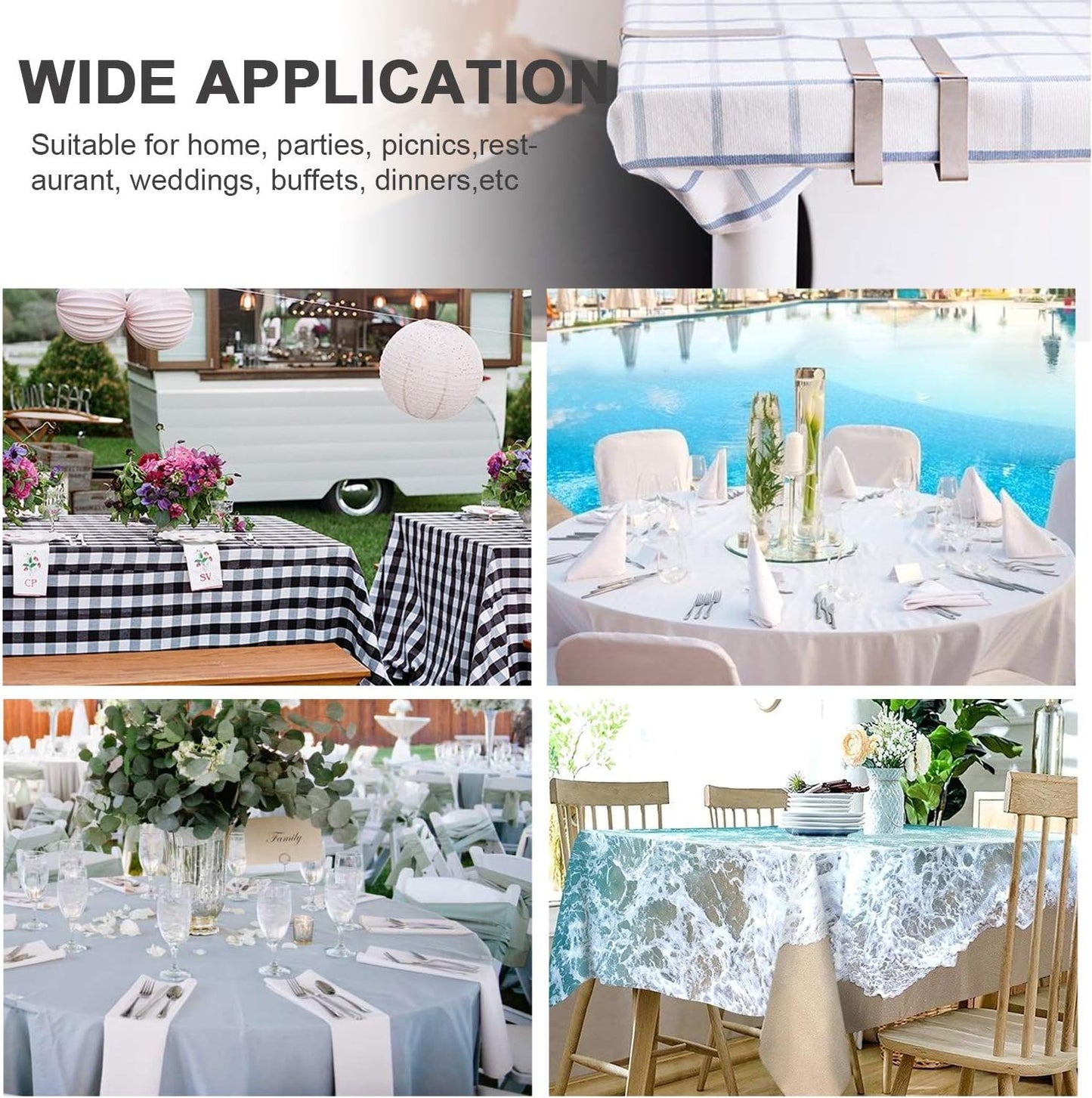 30 Packs Tablecloth Clips Table Cloth Holder Clips,Stainless Steel Outdoor Table Cloths Clip for Picnic Tables,Folding Tables,Clamps for Outdoor Tablecloths,Picnic Tablecover Clip for Party Wedding