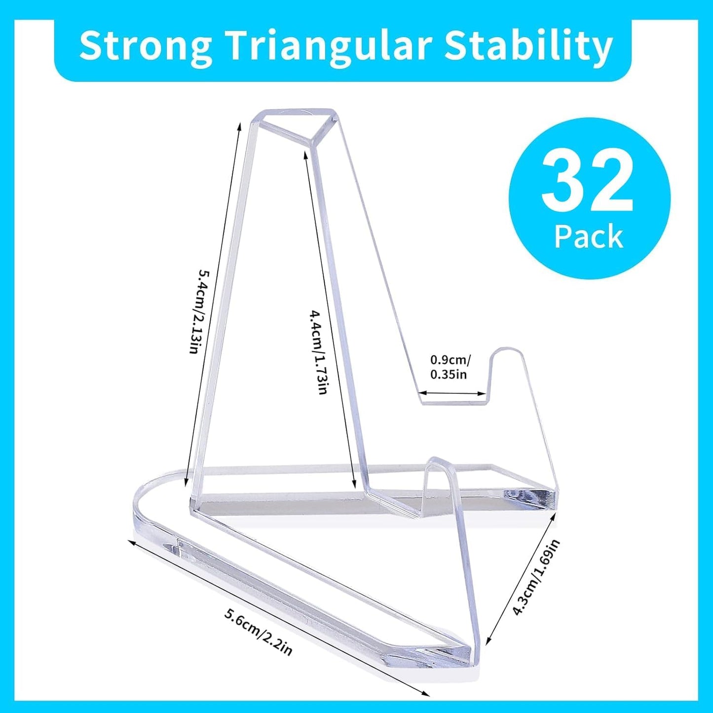 32Packs Card Display Stand, Card Stand, Card Stands for Sports Cards, Trading Card Stand, Acrylic Material, 2.2 Inch Tall